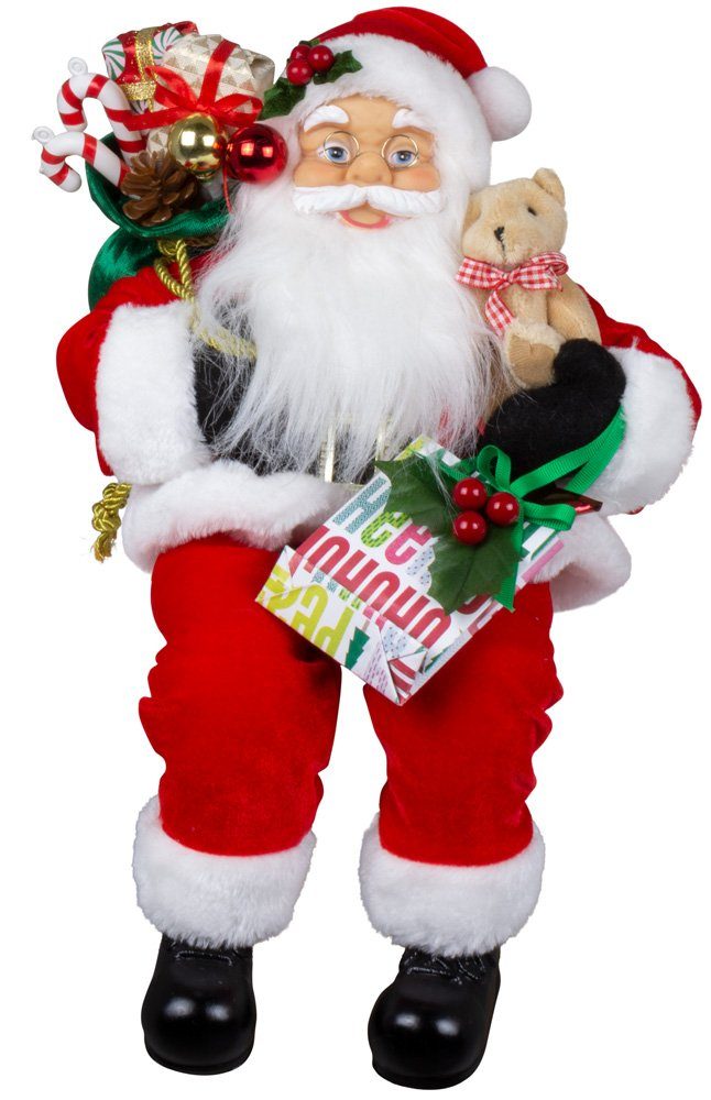 Christmas Paradise Weihnachtsmann Kantenhocker 45cm Dekofigur versch. Modelle & Farben (1 St), Sitzender Nikolaus Weihnachtsdeko
