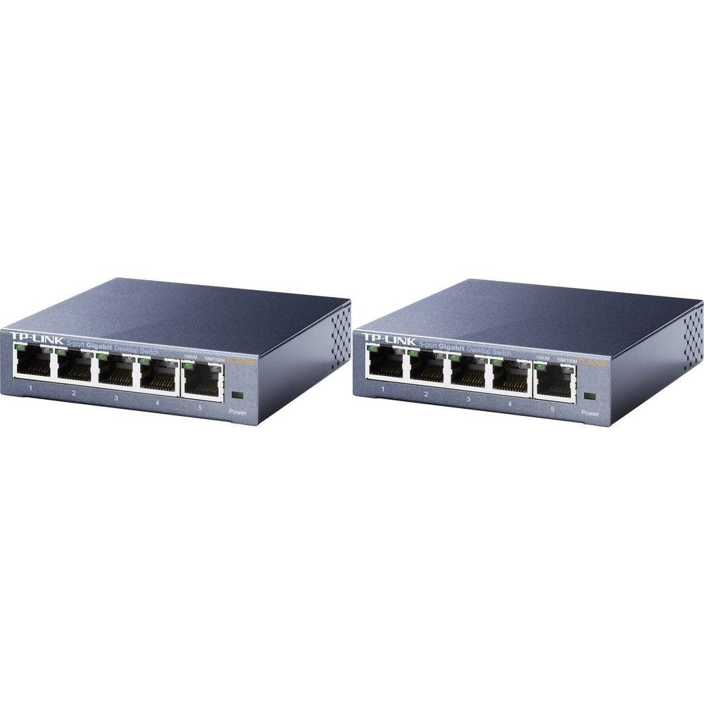 TP-Link TL-SG105 5-Port-Gigabit-Desktop-Switch 2er Pack Netzwerk-Switch
