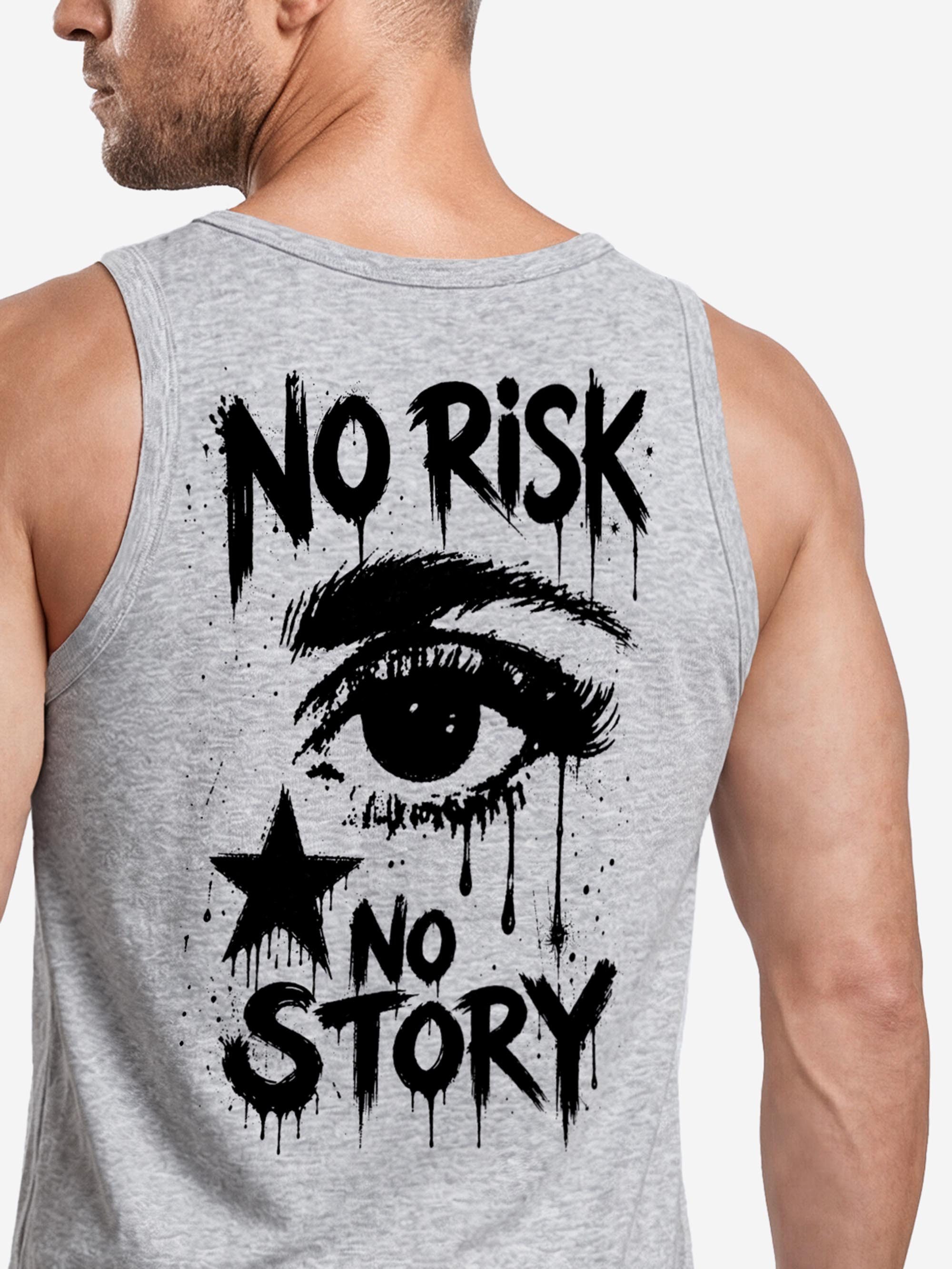 Neverless Tanktop Tanktop Herren mit Grafik-Print - No Risk No Story - Trägershirt mit Print