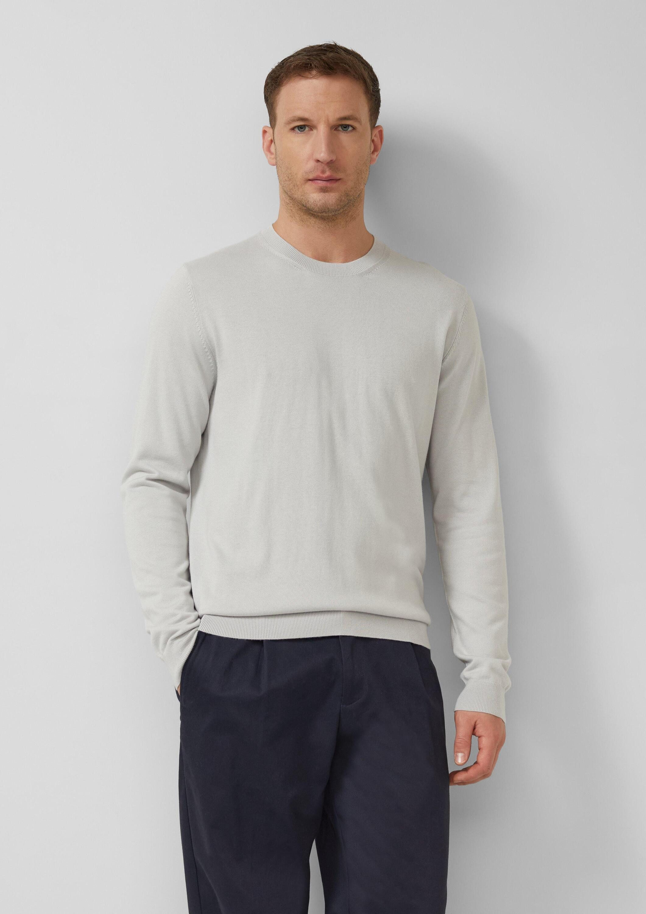 s.Oliver Longpullover Strickpullover Edler Feinstrick-Pullover aus Baumwollmix