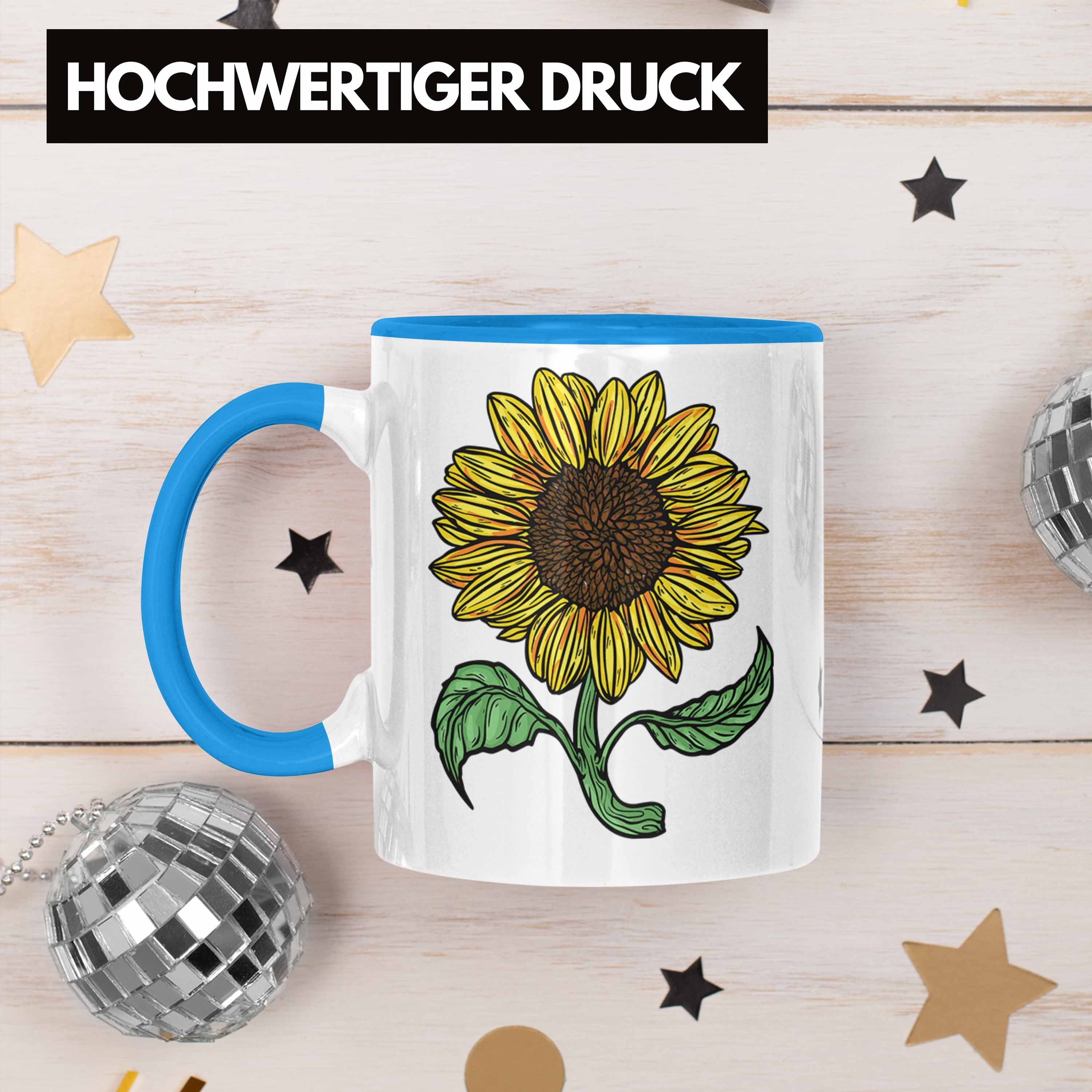 Blau Lustige Tasse Sonnenblume Trendation Sonnenblumenliebhaber für Tasse Geschenk