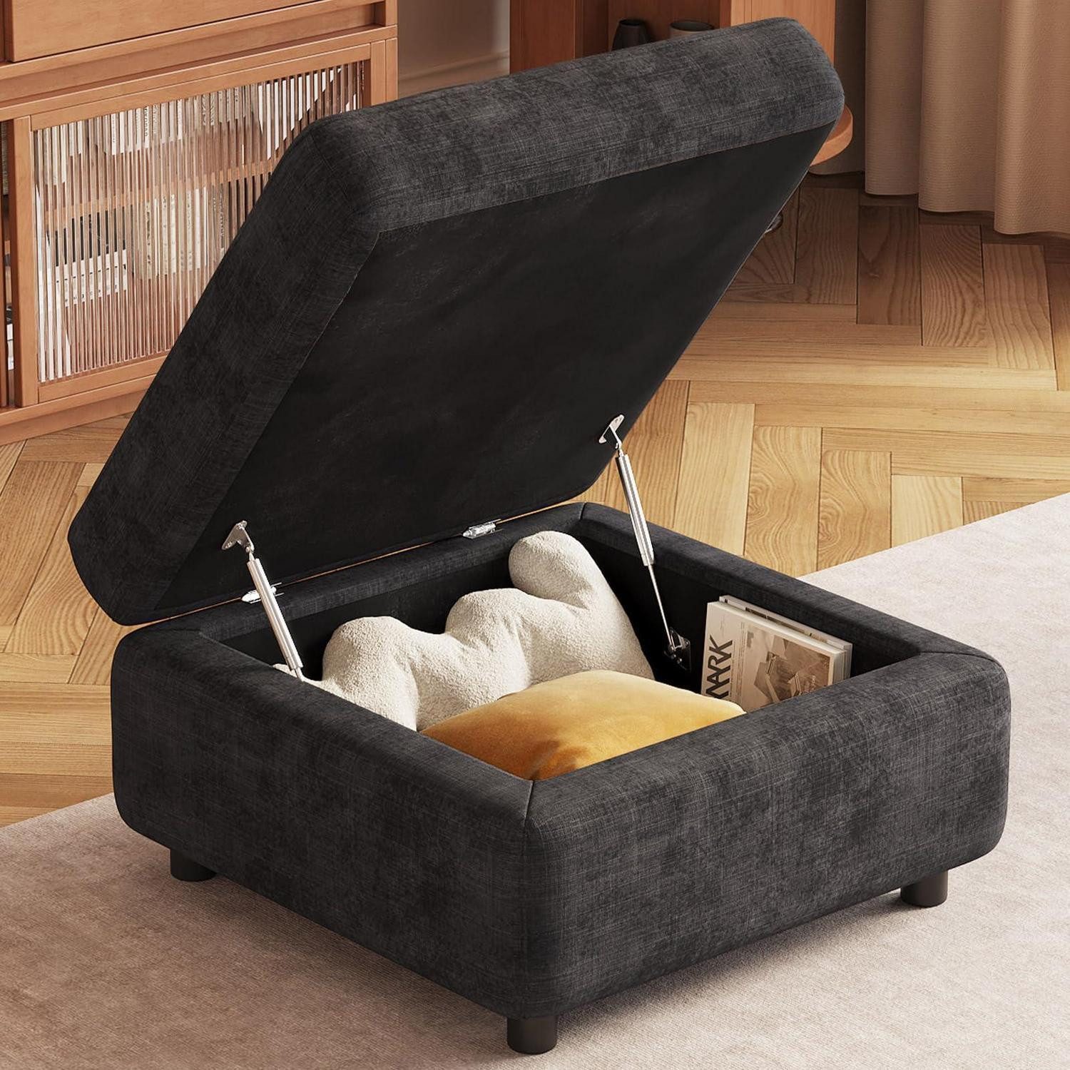 LuxusKollektion Ottomane Sitzhocker Stauraum Polsterhocker Deckel Wohnzimmer Ottomanen