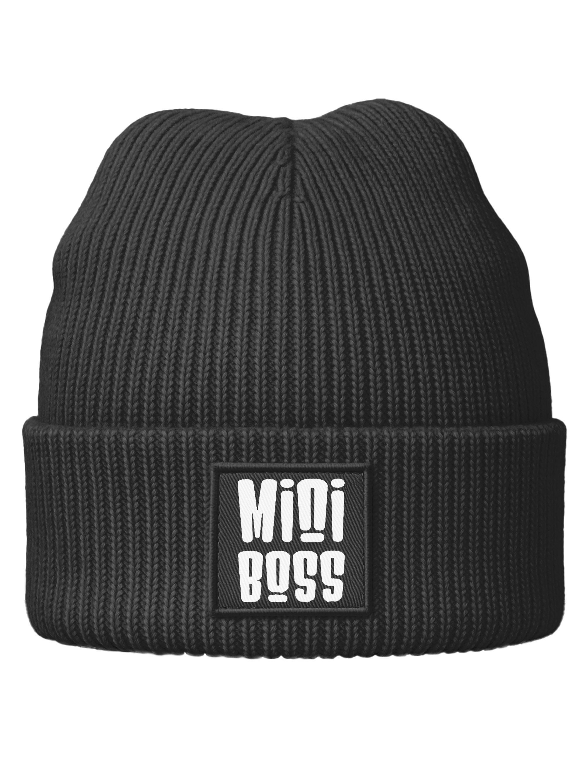 MoonWorks Beanie Kinder Beanie Jungen Patch mit Spruch Mini Boss Aufdruck Print