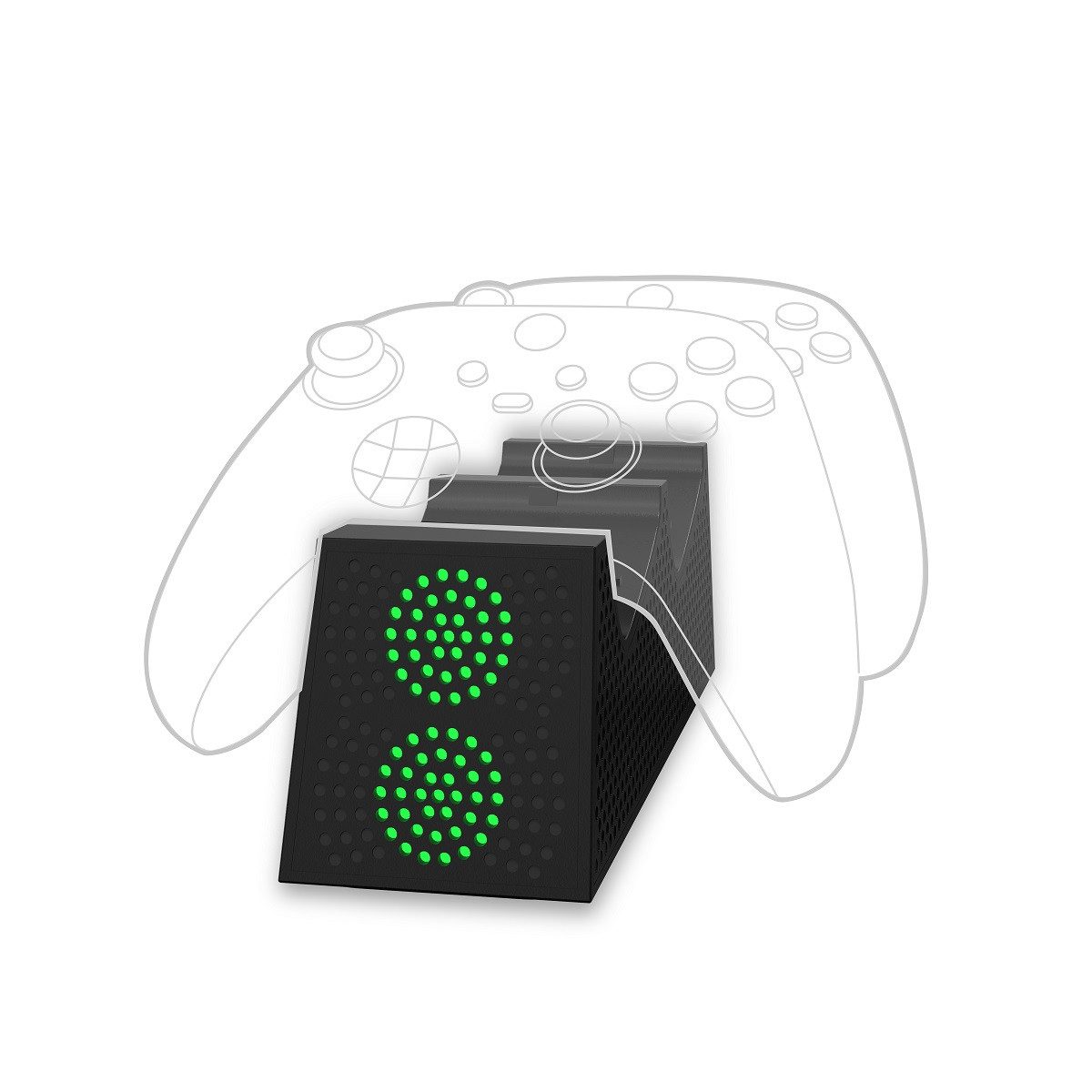 Qware Gaming Kompatibel mit Xbox X/S Series – Ladegerät für 2 Controller Controller-Ladestation