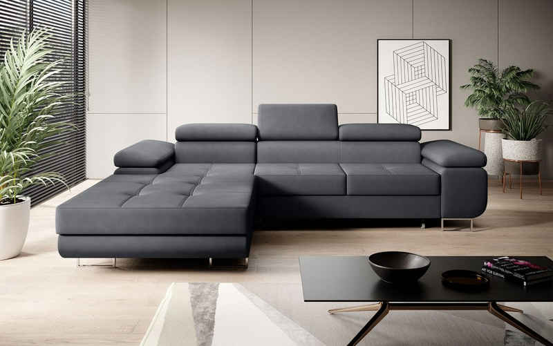Baidani Sofa Designer Sofa Calvera mit Schlaf- und Klappfunktion, modernes Design