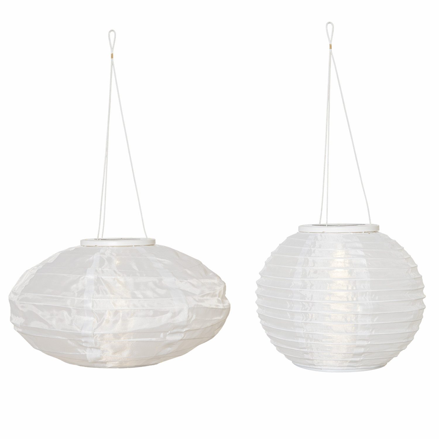 MARELIDA LED Lampion Solar Gartenlampions 25cm/35cm Party Balkon Laterne Sensor 2er Set, LED Classic, warmweiß (2100K bis 3000K)