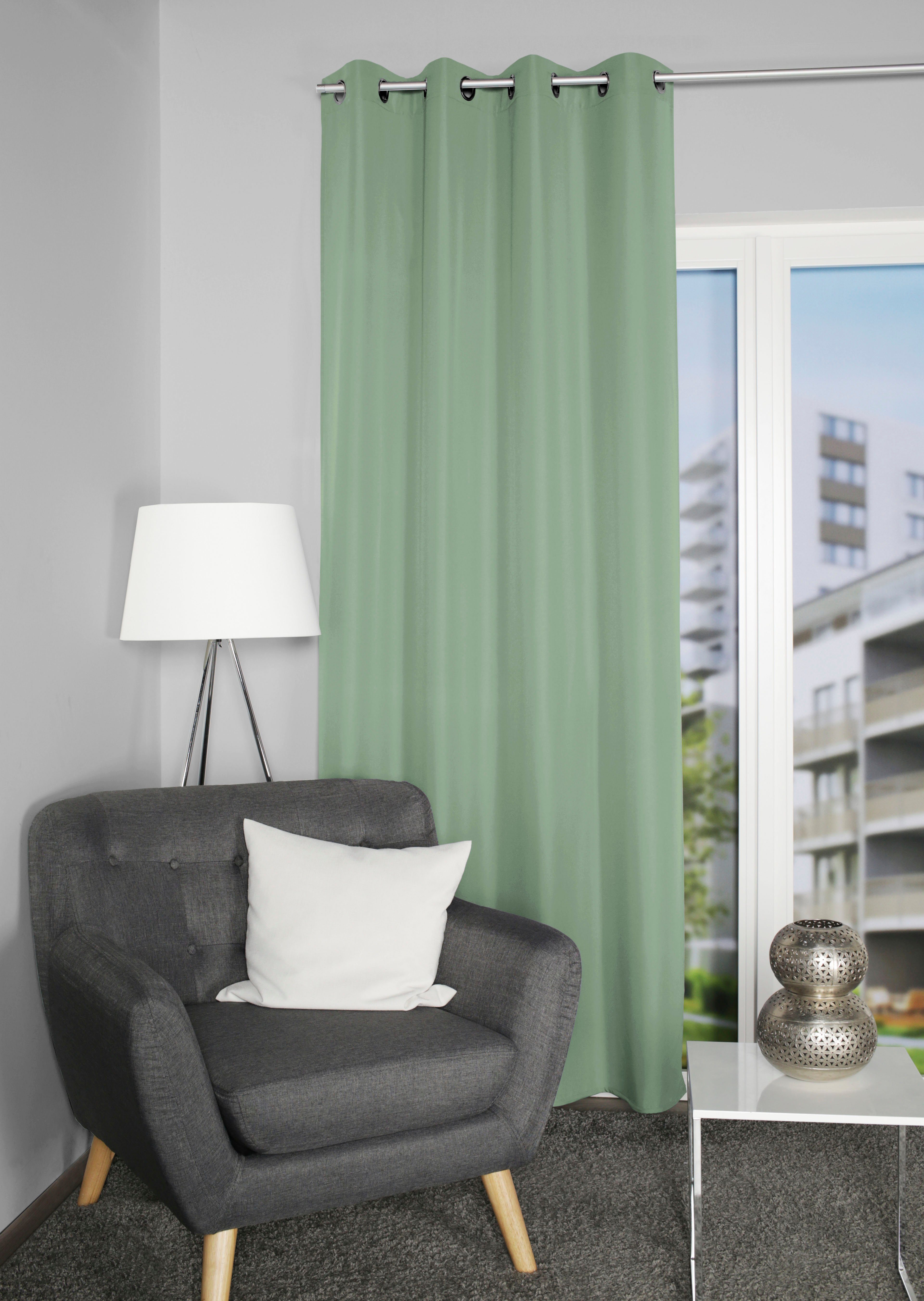 Home Basics Vorhang ATLANTIK (1 St), Ösen, blickdicht, Ösenschal Uni ATLANTIK