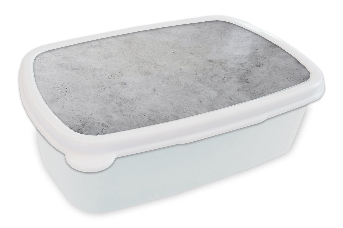 MuchoWow Lunchbox Wand - Weiß - Grau, Kunststoff, (2-tlg), Brotbox für Kinder und Erwachsene, Brotdose, für Jungs und Mädchen