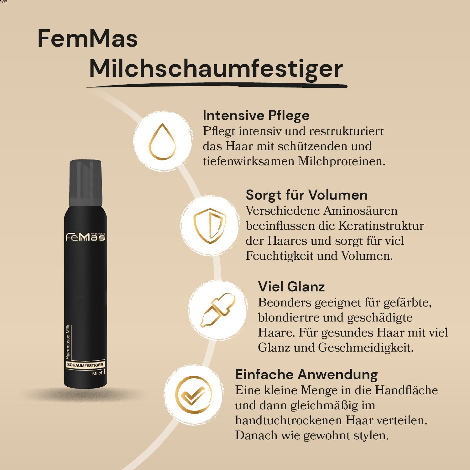 Femmas Premium Haarschaum FemMas Milchschaumfestiger 350ml