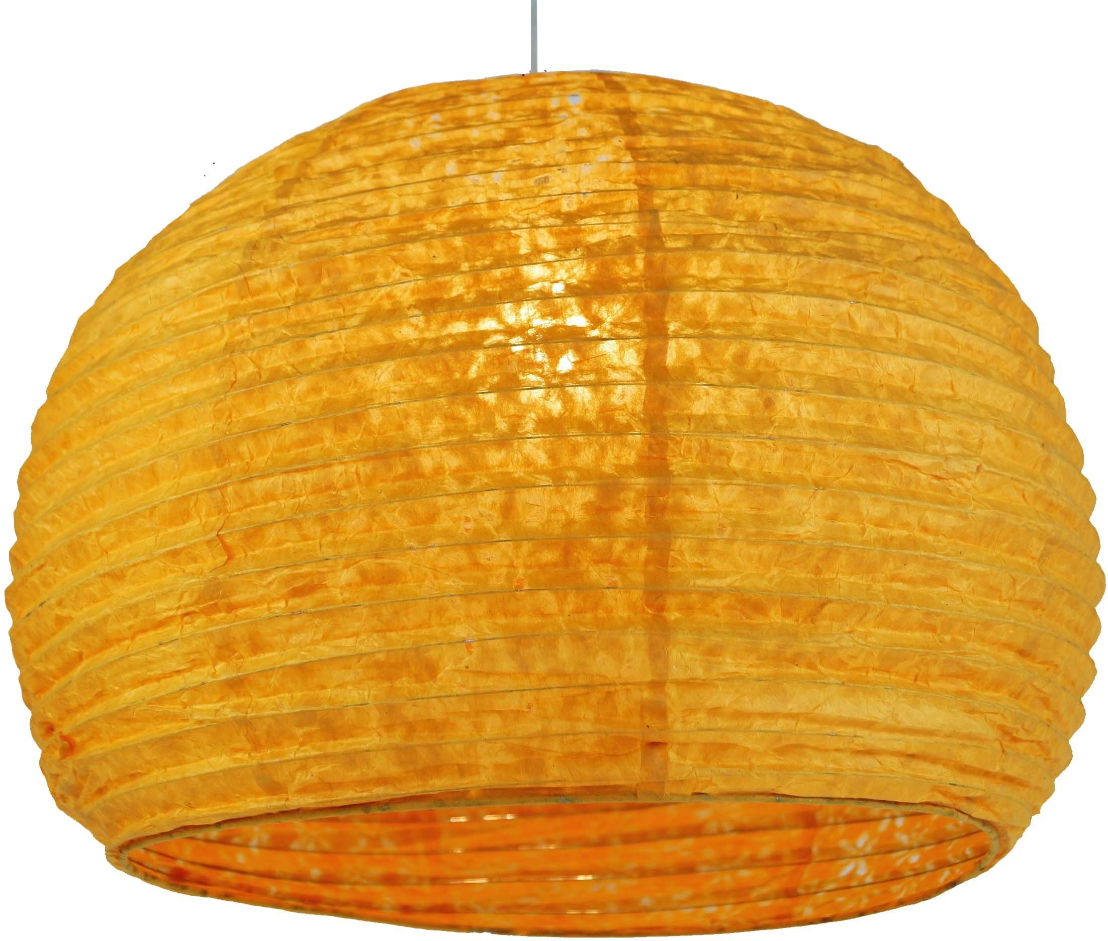 Guru-Shop Deckenleuchten Halbrunder Lokta Papierlampenschirm, Boho.., Leuchtmittel nicht inklusive orange