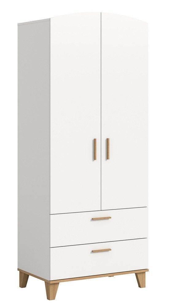 xonox.home Kleiderschrank Garderobenschrank Stella, weiß / Artisan Eiche 81 cm