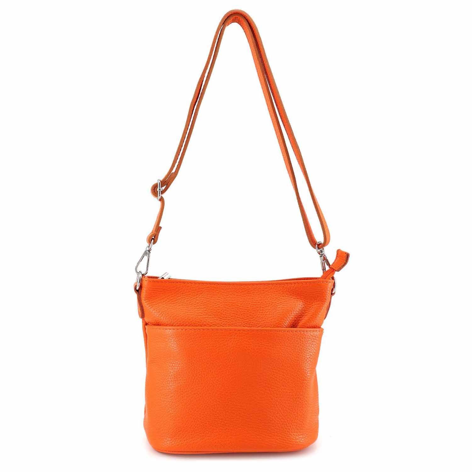 ITALYSHOP24 Schultertasche Made in Italy DAMEN LEDER TASCHE Crossbody Umhängetasche Mini Hobo Bag, Ledertasche Damentasche City Bag CrossOver Freizeit CrossBag Shopper