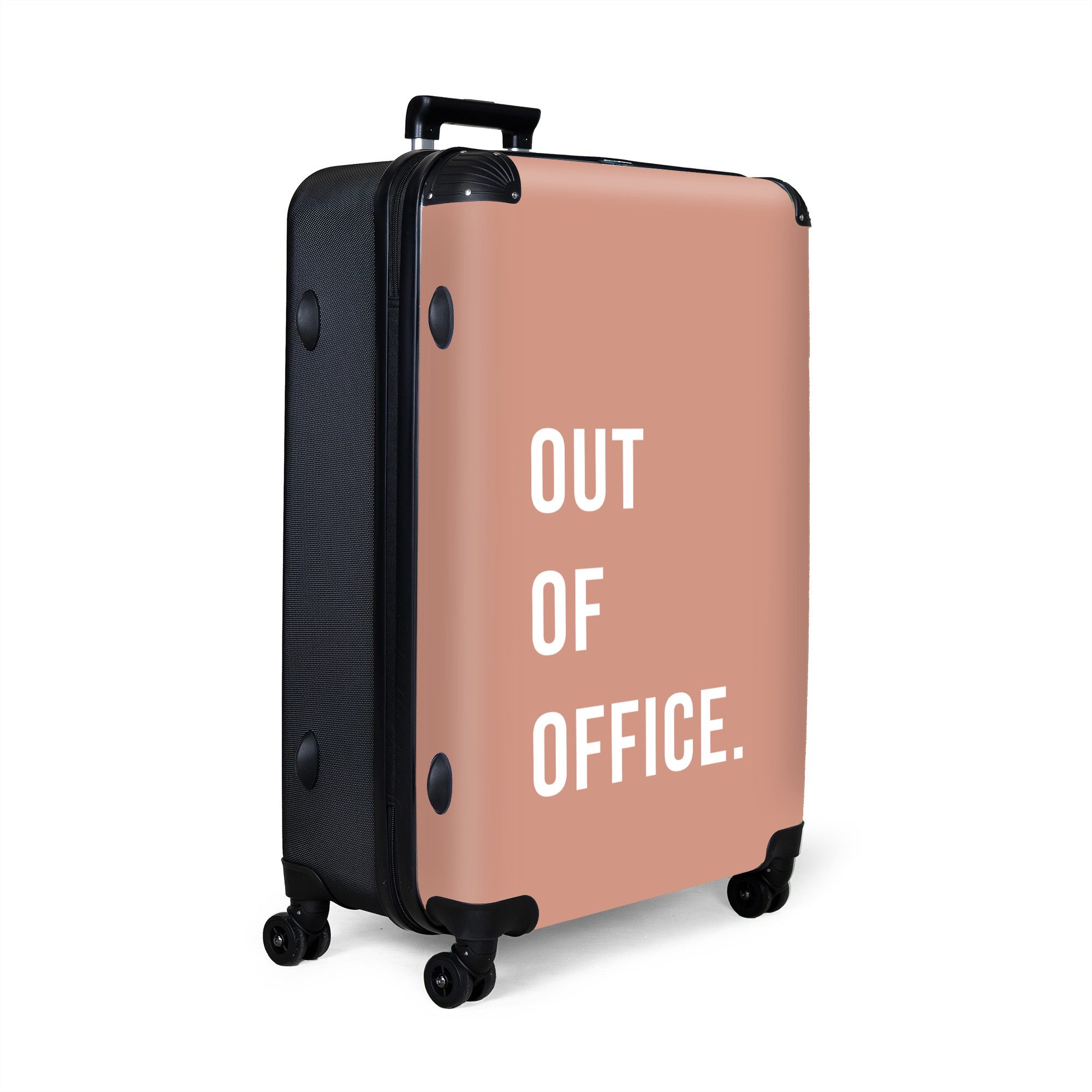 NoBoringSuitcases.com© Hartschalen-Trolley Zitate - Rosa - günstig online kaufen