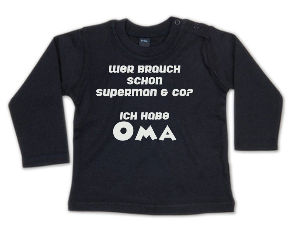 Ggraphics Longsleeve Wer braucht schon Superman & co? Ich habe Oma