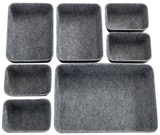 WENKO Organizer (Set, 7 St), für Schubladen, aus recyceltem Polyesterfilz,  Praktisch zum Ordnen von Schubladen | Dekokörbe