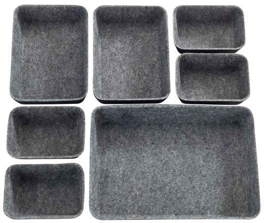 WENKO Organizer (Set, 7 St), für Schubladen, aus recyceltem Polyesterfilz