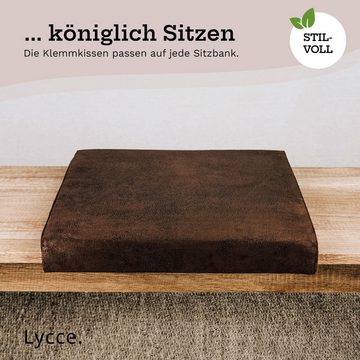 Lycce Bankauflage Klemmkissen, Sitzkissen mit 1 Leiste Wildlederoptik - made in Germany, (1 St), Farbe:schwarz oder braun, edle Optik