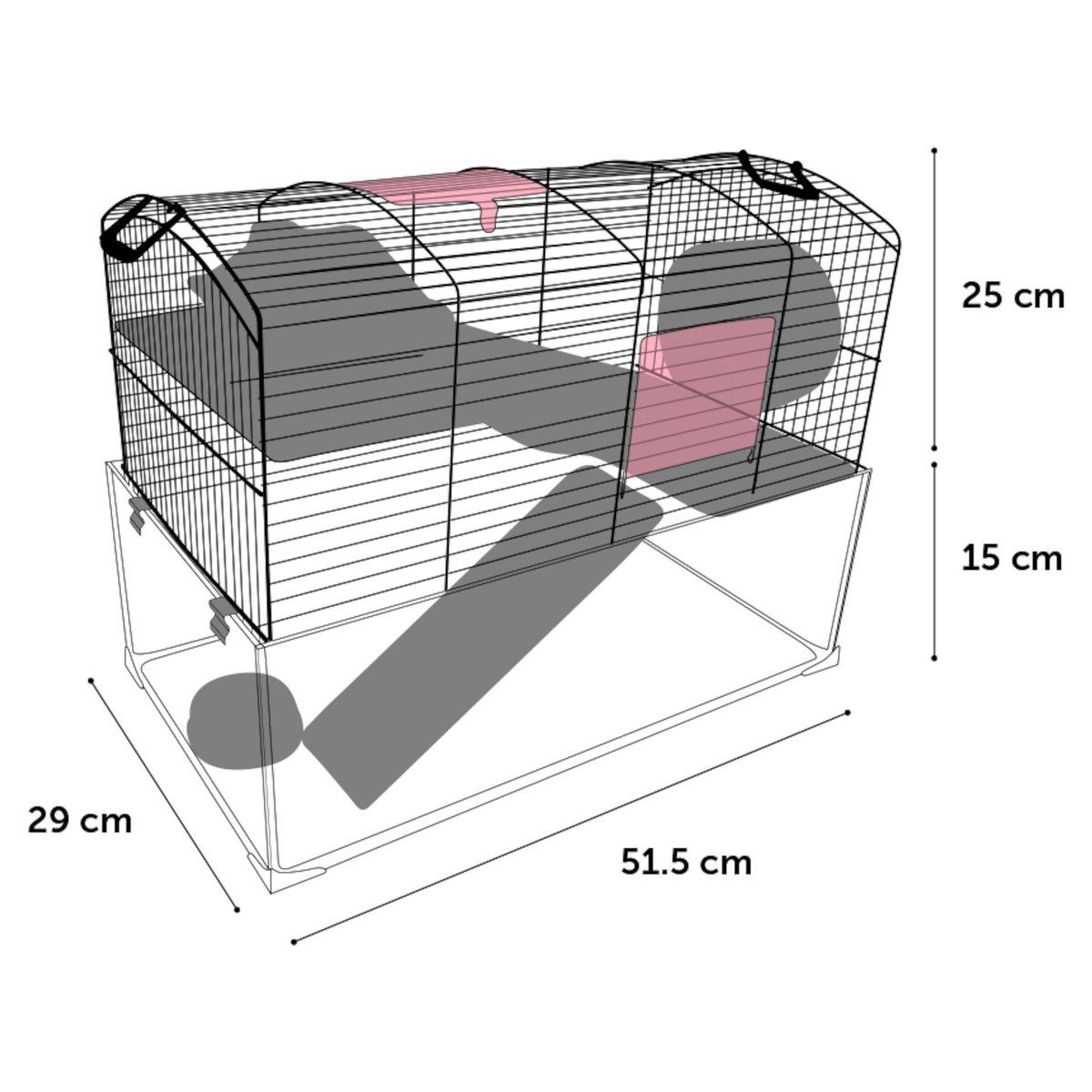Flamingo Kleintierkäfig Hamsterkäfig Vitru schwarz 1