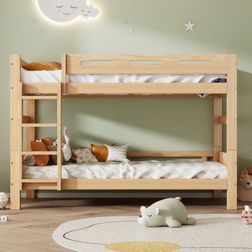 SOFTWEARY Etagenbett mit 2 Schlafgelegenheiten und Lattenrost (90x200 cm), umbaufähig zu 2 Einzelbetten