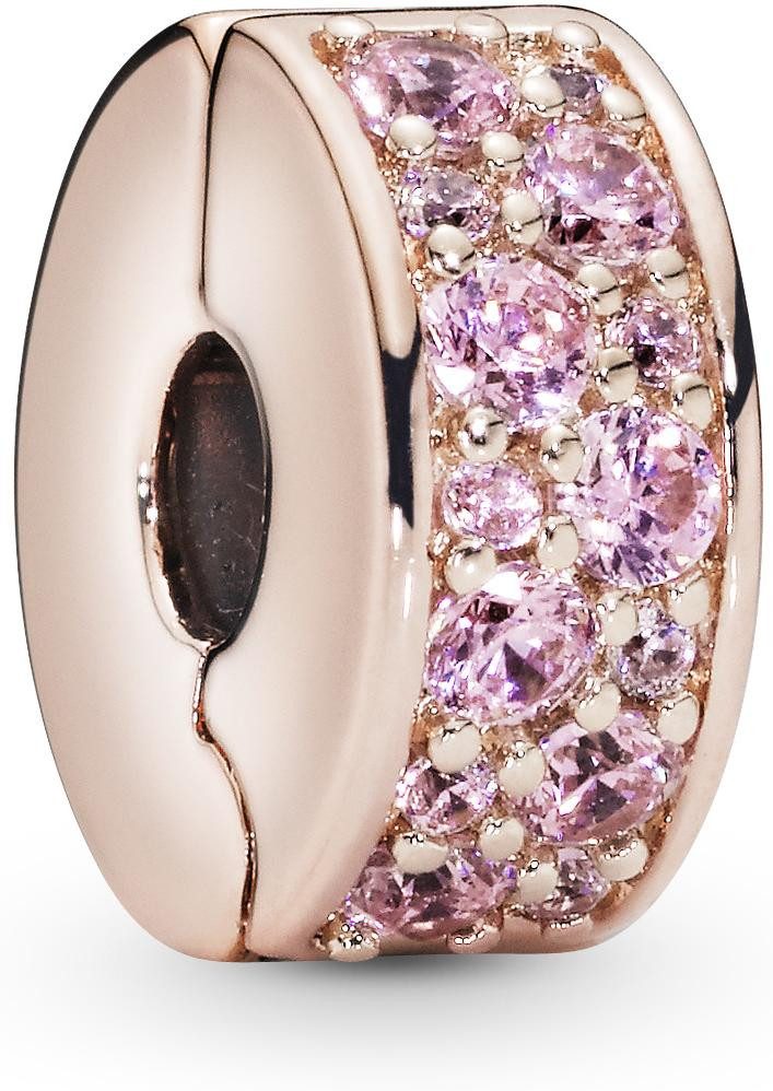 Pandora Kettenanhänger Pandora Rosafarbener Pavé-Clip 781817PCZ Anhänger günstig online kaufen