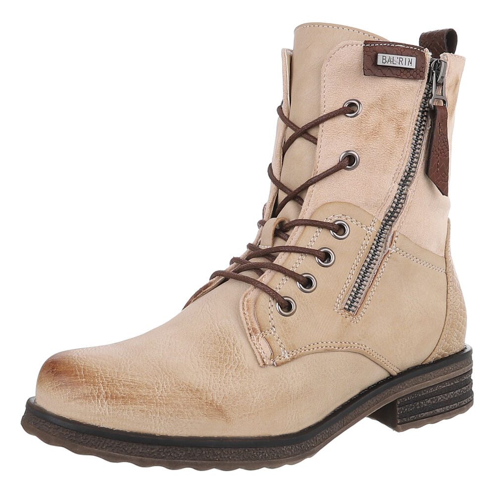 Ital-Design Modischer Damenstiefel mit Schnürung und Reißverschluss Stiefel günstig online kaufen