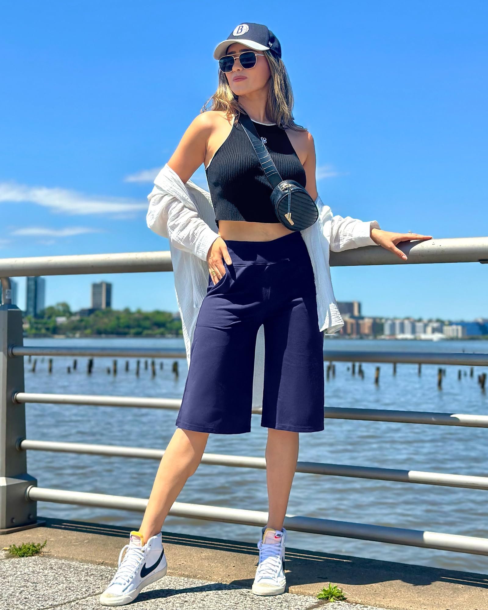 G4Free Caprihose G4Free Damen Caprihose Weites Bein Yoga Caprihose High Wai günstig online kaufen