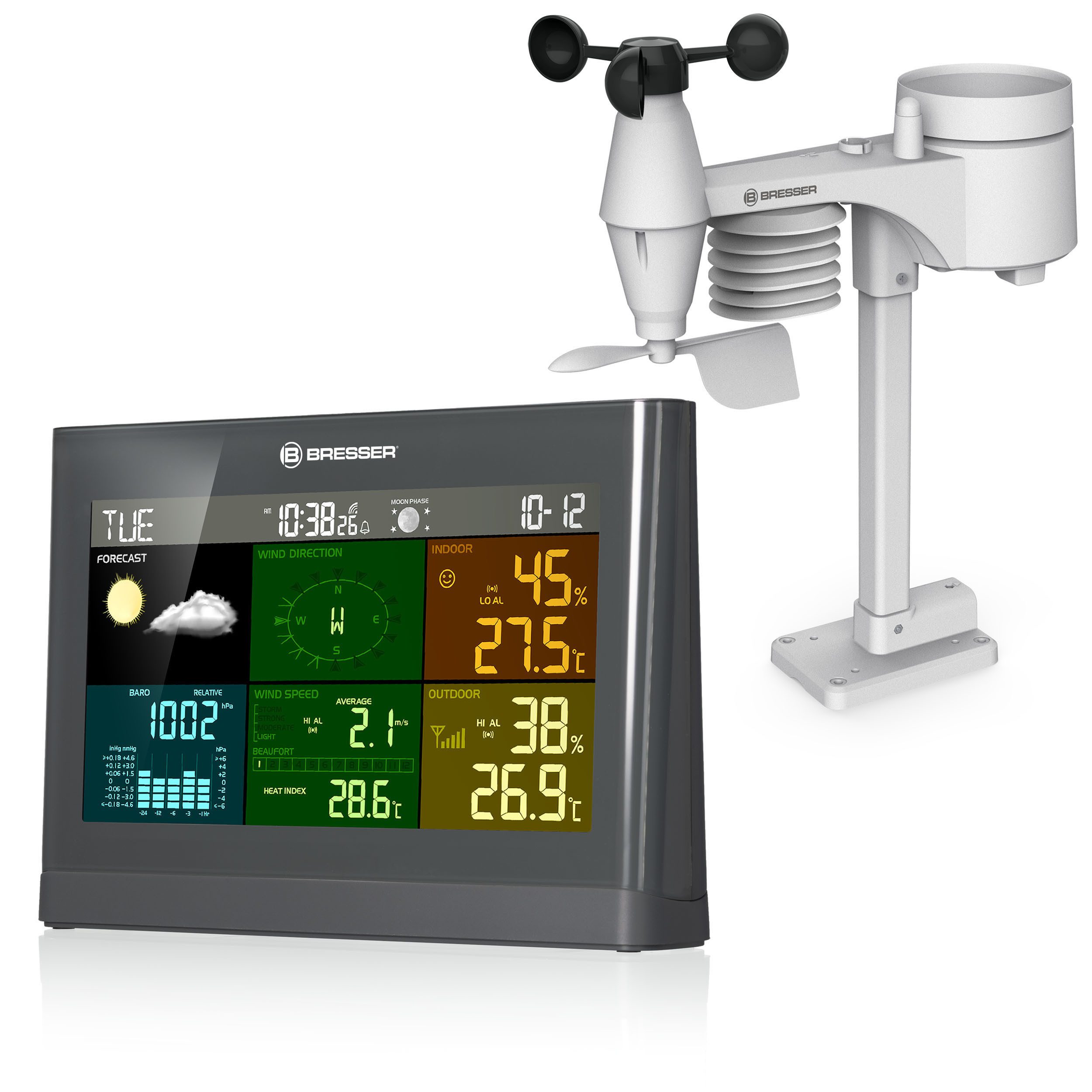 BRESSER 5-in-1 Comfort Wetter Center Wetterstation
