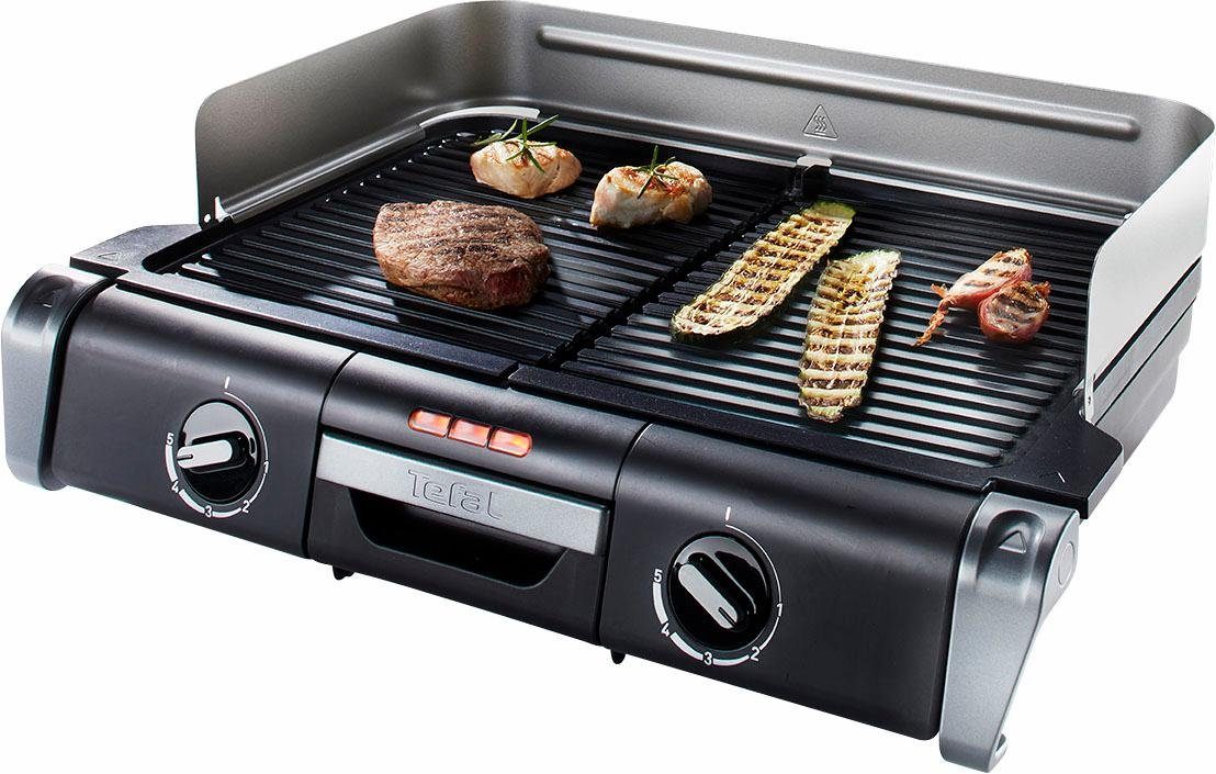 Tefal Tischgrill TG8000 Family, 2400 W, 2 getrennte Grillroste -stufenlose Thermostate, individuell wählbar