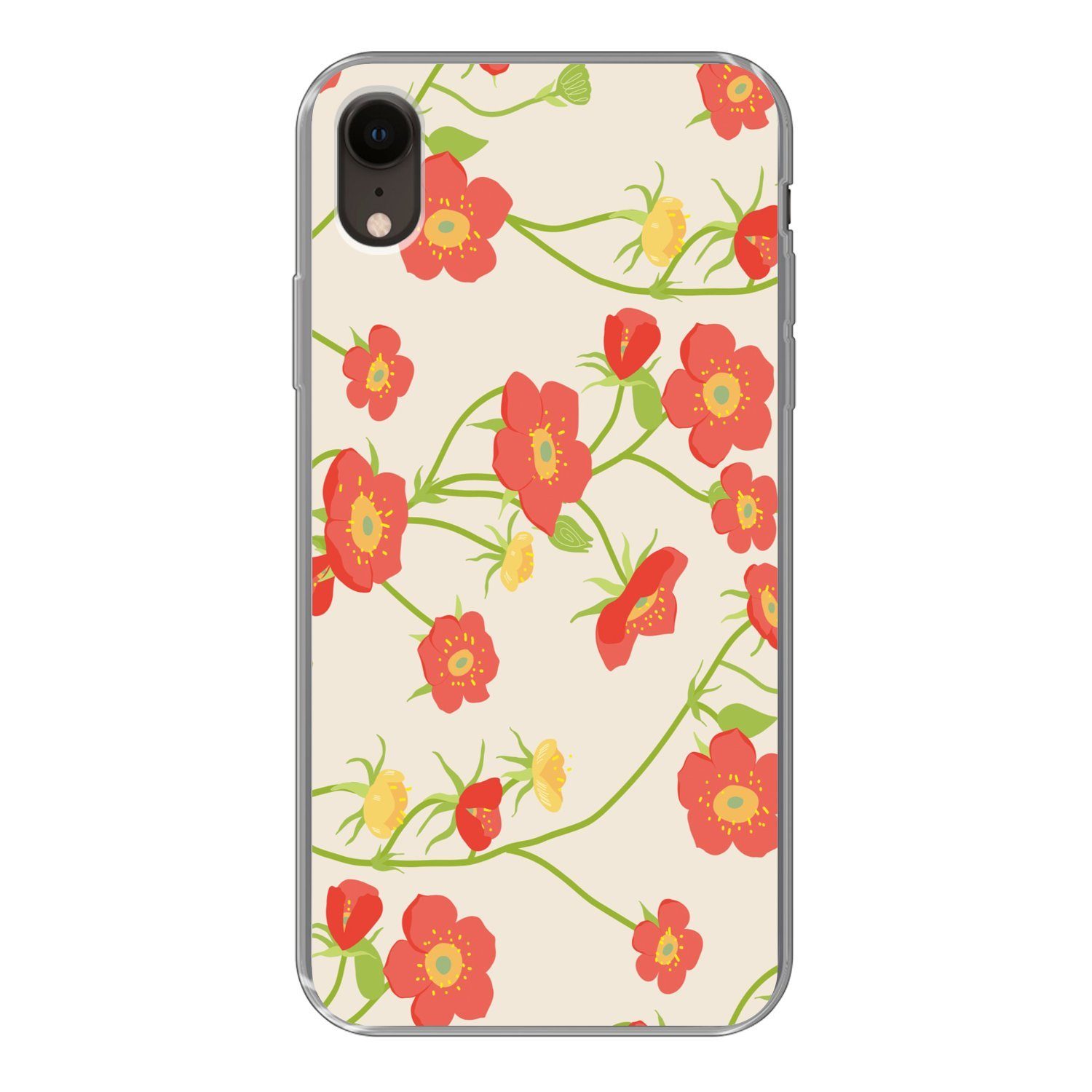MuchoWow Handyhülle für Apple iPhone XR Blume - Feldblumen - Muster, Smartphone-Bumper, Print, Handy Schutzhülle Dünn