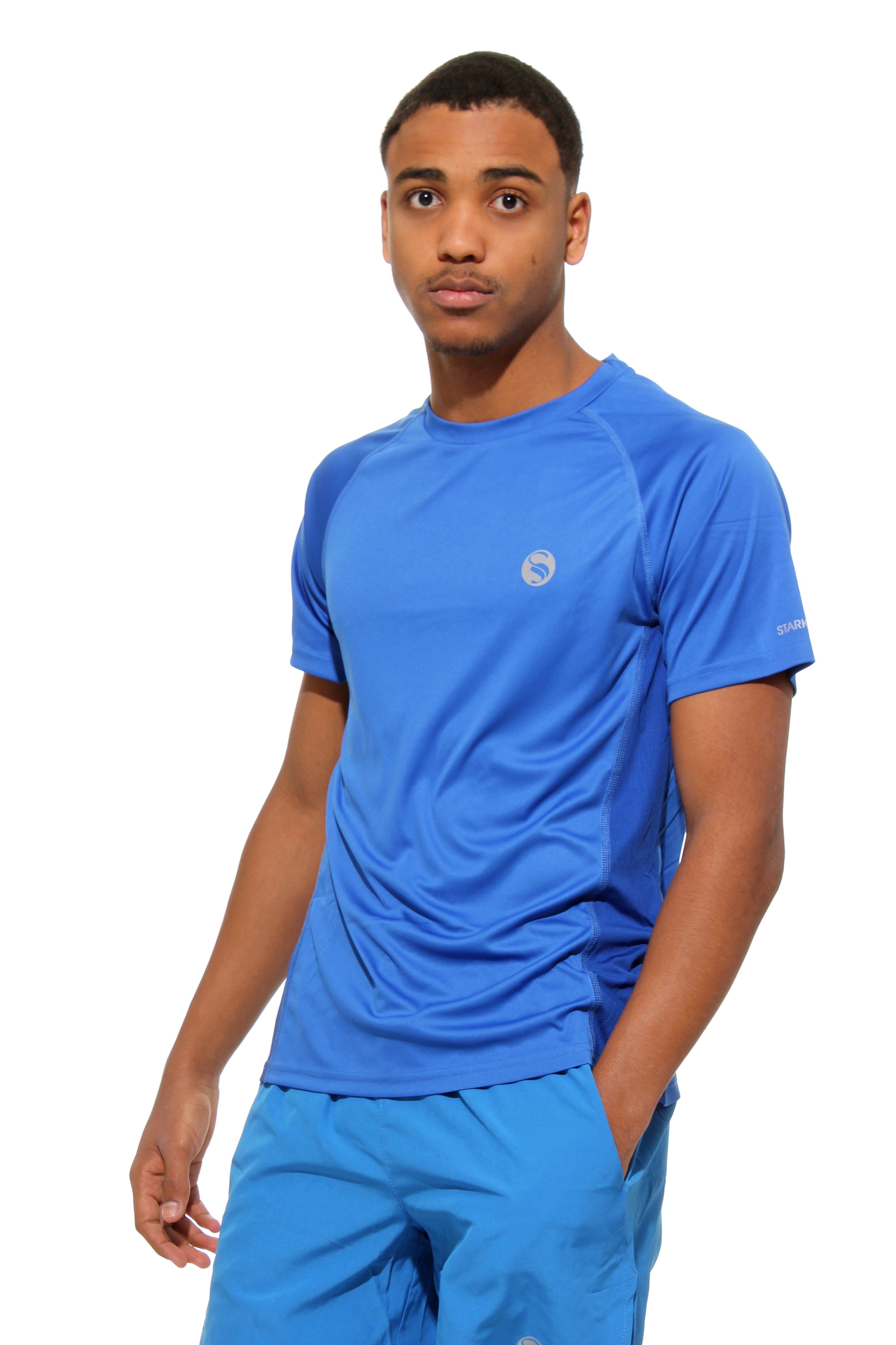 Sportshirt, "Reflect", Mesh-Einsätzen Fitness mit seitlichen Blau Soul® Funktionsshirt Stark Funktionsshirt T-Shirt Kurzarm