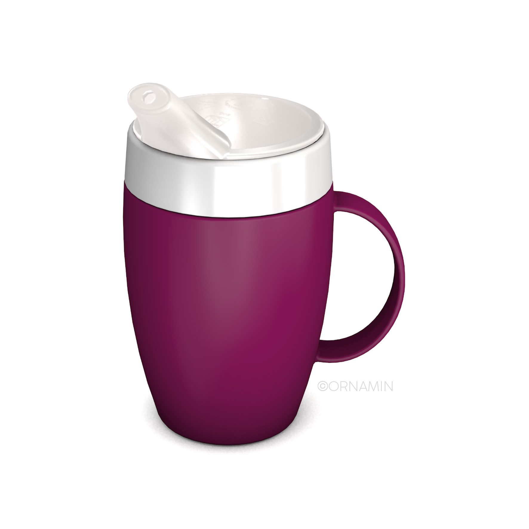 Ornamin Schnabelbecher Becher mit Trink-Trick mit Schnabelaufsatz/Trinkaufsatz, Qualitätskunststoff, Trink-Trick I Trinkhilfe I bruchstabil I Made in Germany