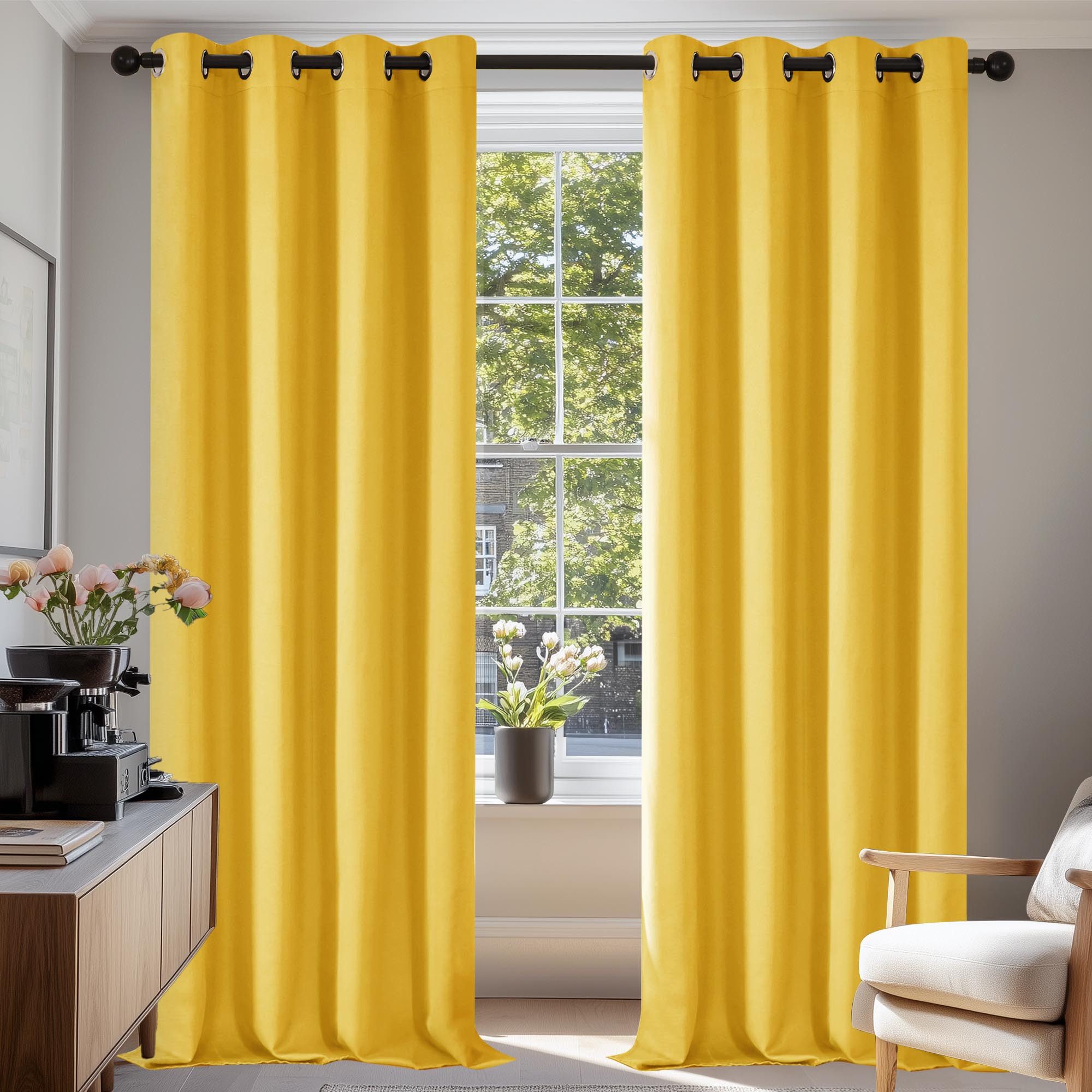 Deconovo Verdunkelungsvorhang Gardinen mit Ösen Blickdichte Vorhang Kälteschutz Schlafzimmer 2er Set, Blackout Curtain einfarbig Thermo Vorhang Verdunkelung Wärmeisolierend