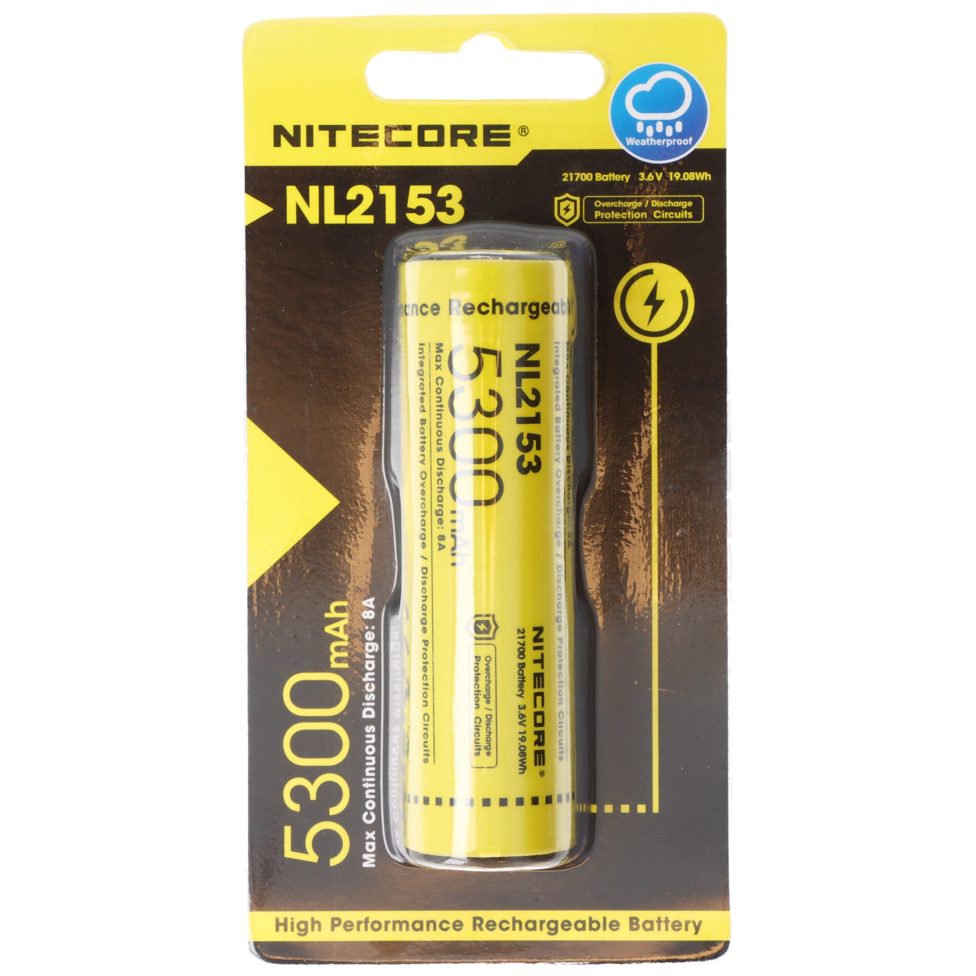 Nitecore Nitecore Li-Ion Akku Typ 21700 mit 5300mAh NL2153 mit Schutzschaltung Akku 5300 mAh (3,7 V)