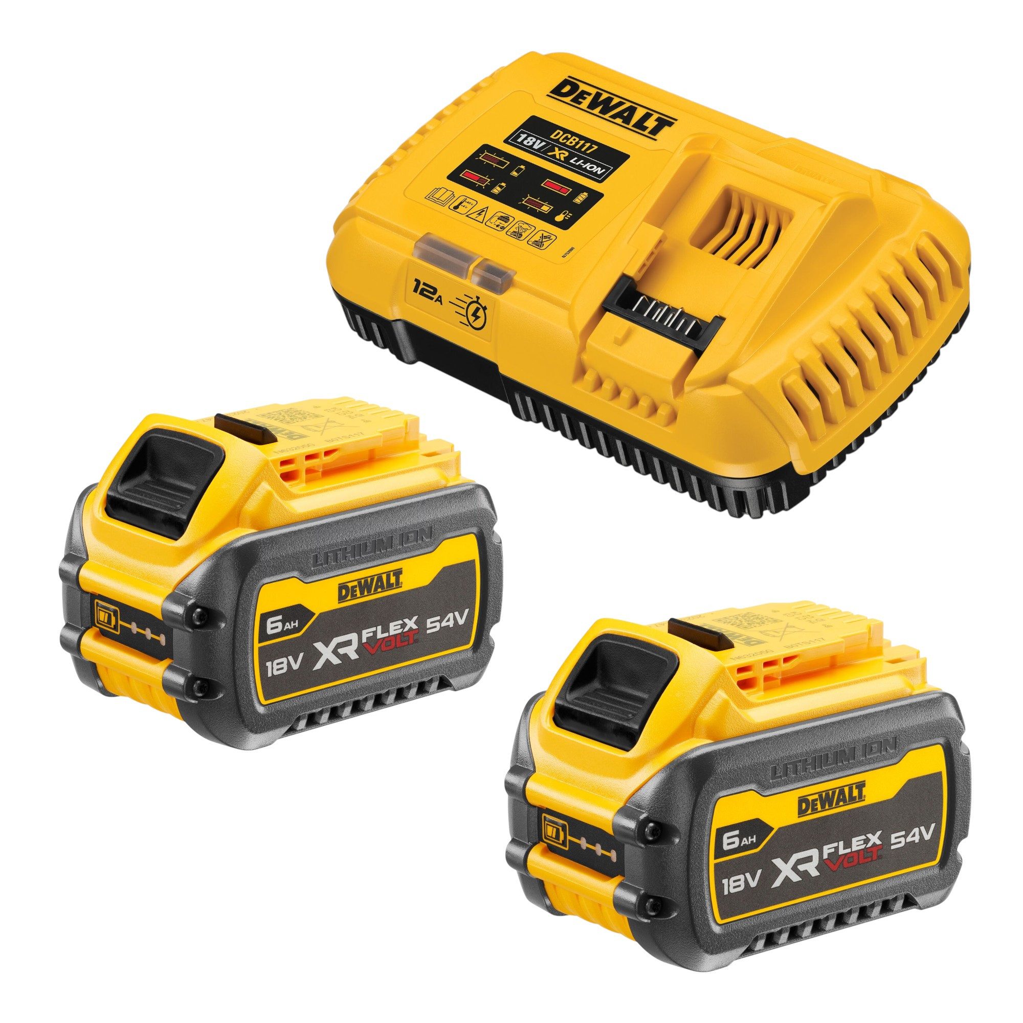 DeWalt DCB 117 T2 Akku Starter Set 18 V 2x Akku 6,0 Ah + DCB 117 Ladegerät Schnelllade-Gerät