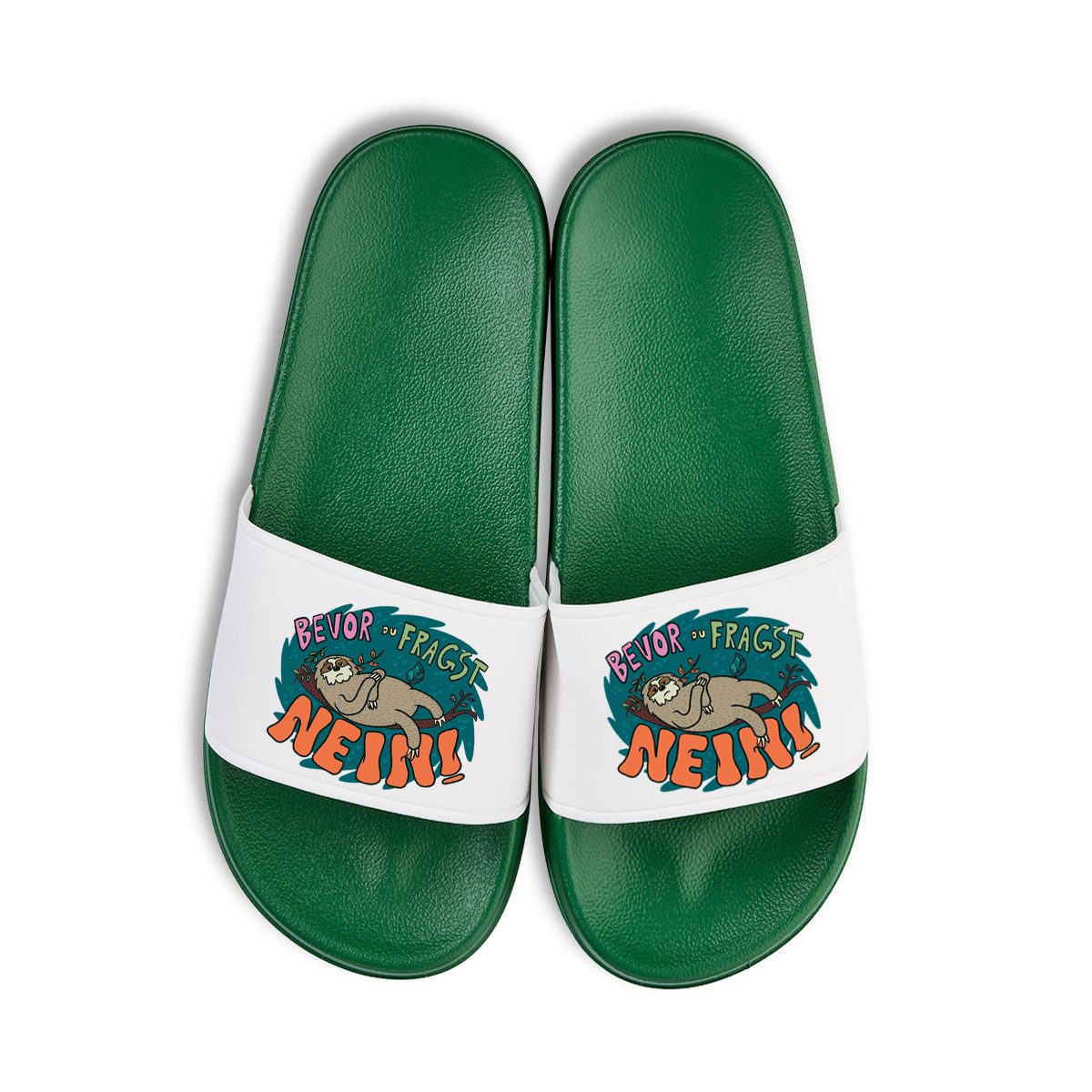 Faultier Nein Unisex Badelatschen Flip Flops Badeschuh