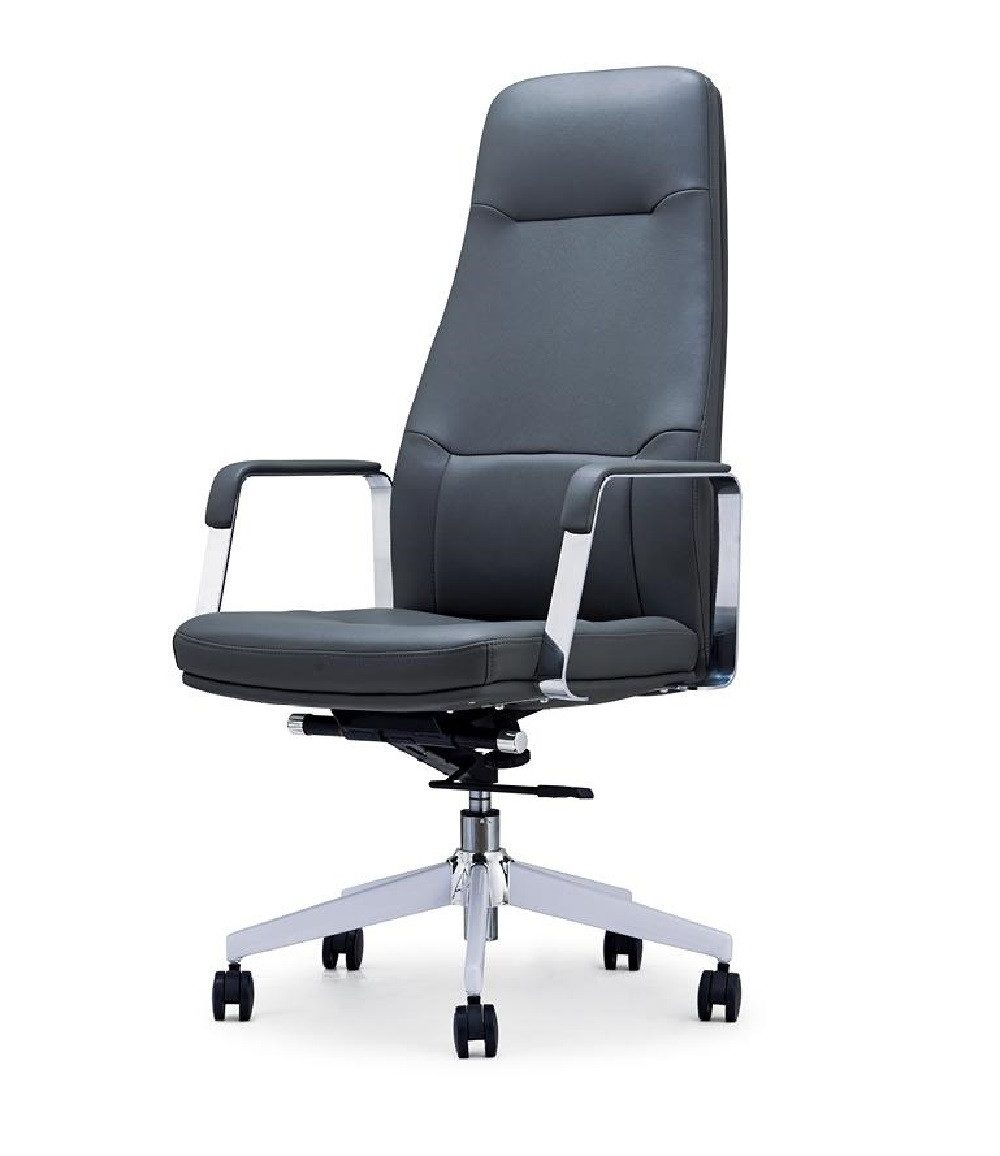 Xlmoebel Sessel Bequemer großer Bürostuhl Leder grau (Büro Sessel), Hergestellt in Europa