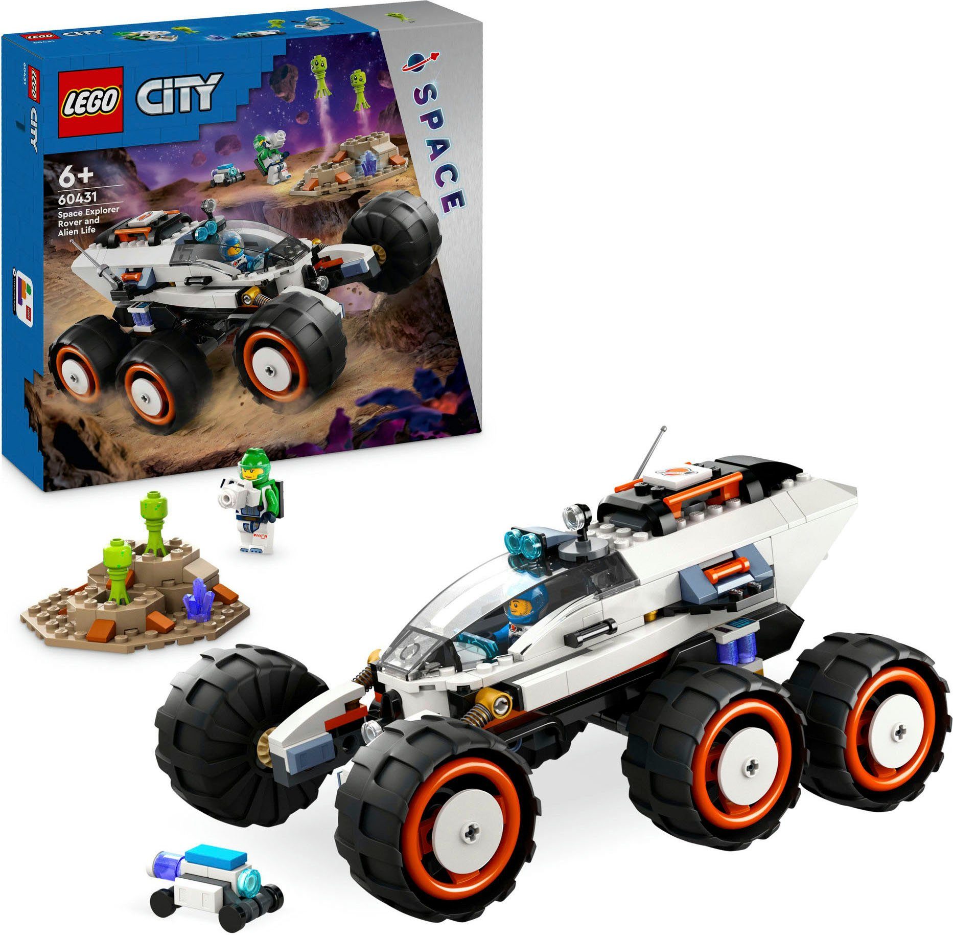 LEGO® Konstruktionsspielsteine Weltraum-Rover mit Außerirdischen (60431), LEGO City, (311 St), Made in Europe