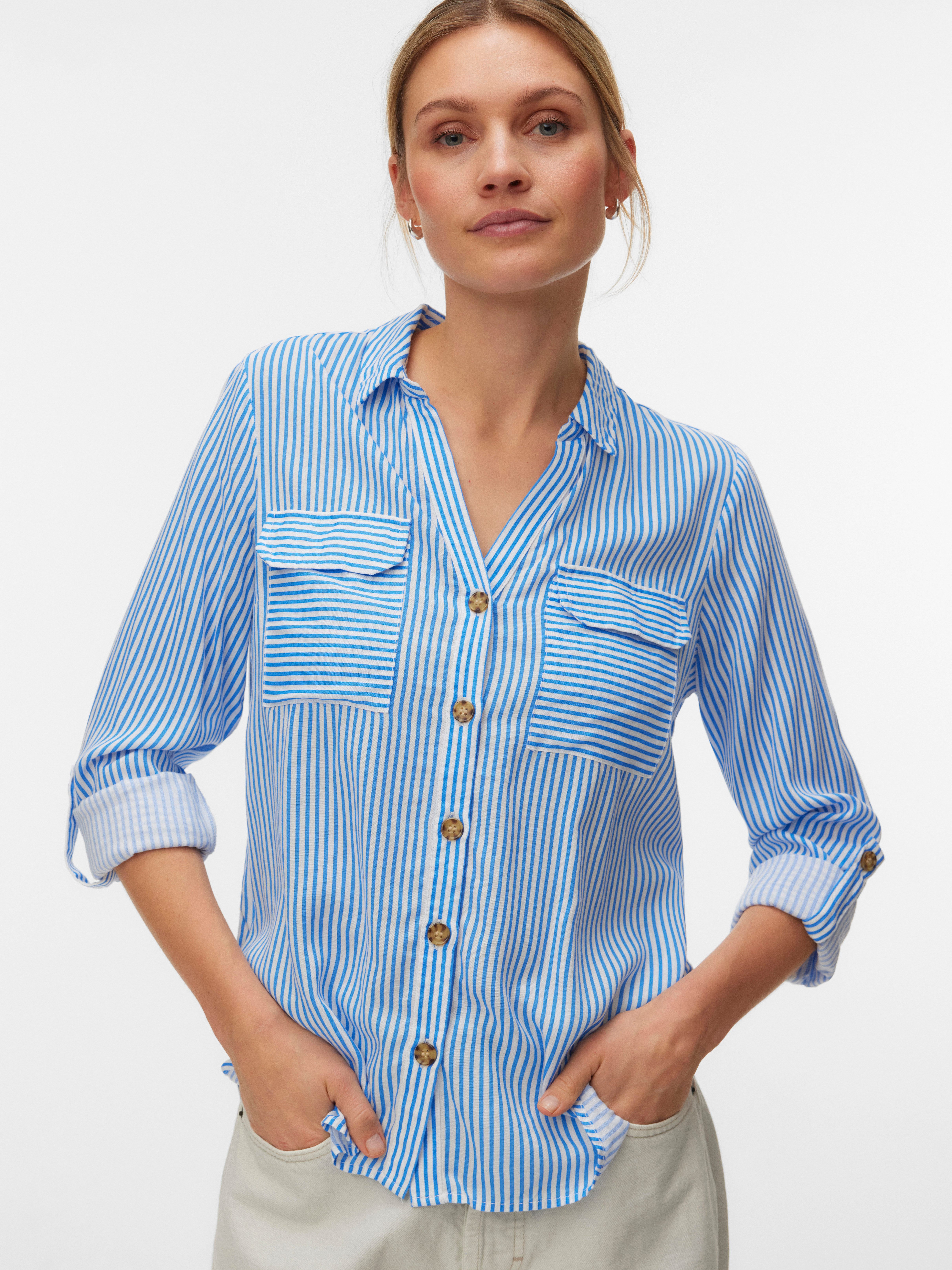 Vero Moda Hemdbluse VMBUMPY L/S SHIRT NEW WVN GA NOOS Viskose, regular fit