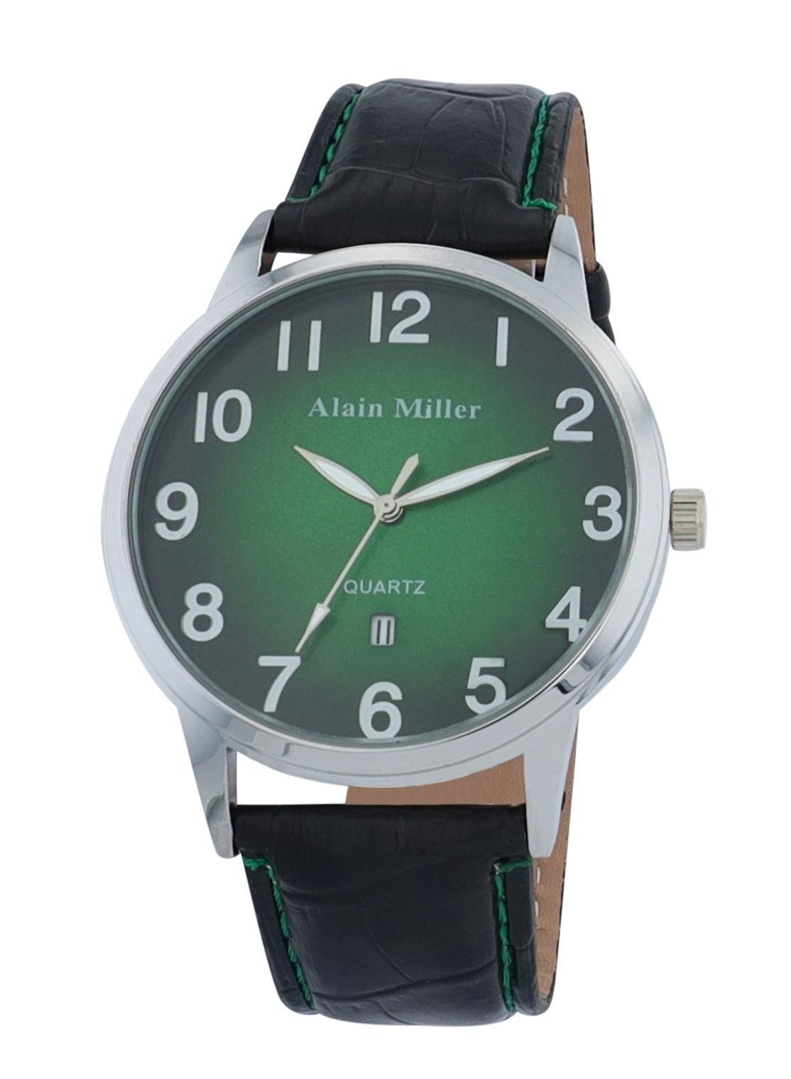 Quarzuhr 2900253 Alain Miller Herrenuhr, Lederimitationsband mit Prägung
