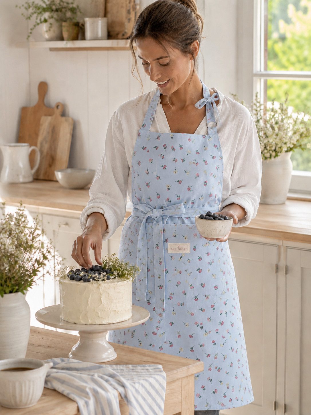 Greengate Kochschürze GreenGate Schürze Lianca Hellblau