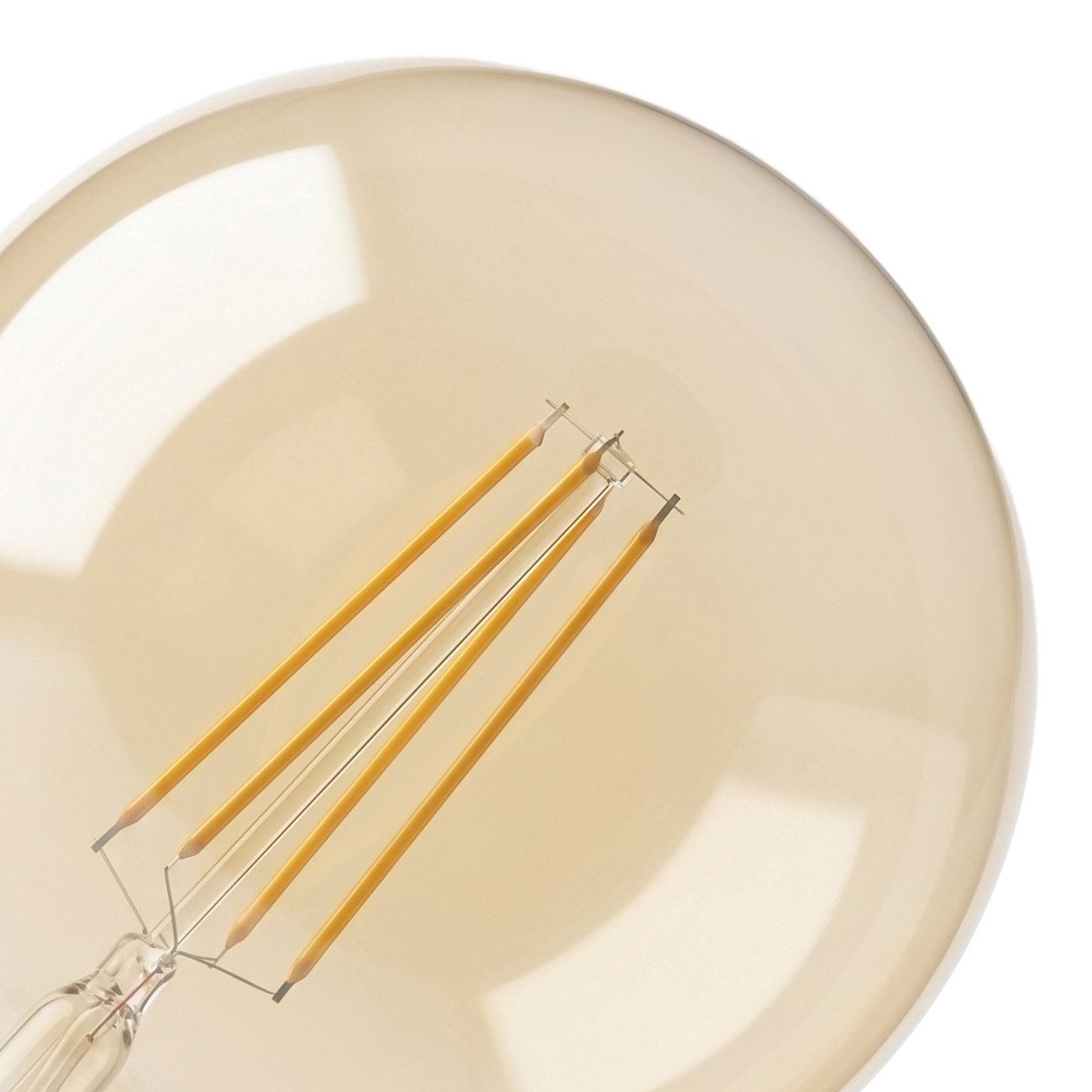 hofstein LED-Leuchtmittel 3er Set Glühbirne Warmweiß dimmbar 6 Watt, E27, 2700 Kelvin, 600 Lumen, Globe Vintage, Filament, Amber – Bild 5 von 5