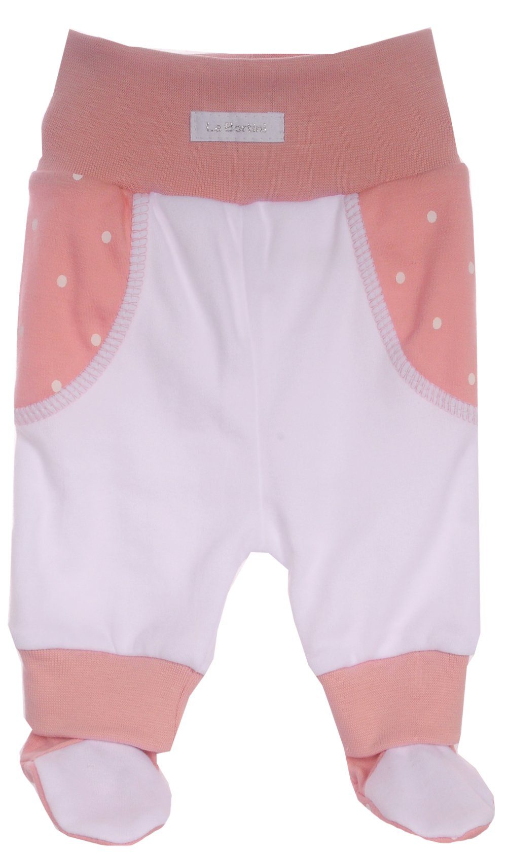 La Bortini Body & Hose Wickelbody Schlupfhose Baby Anzug Set in Weiß Rosa mit Maus aus reiner Baumwolle, 44 50 56 62 68 74 80 86
