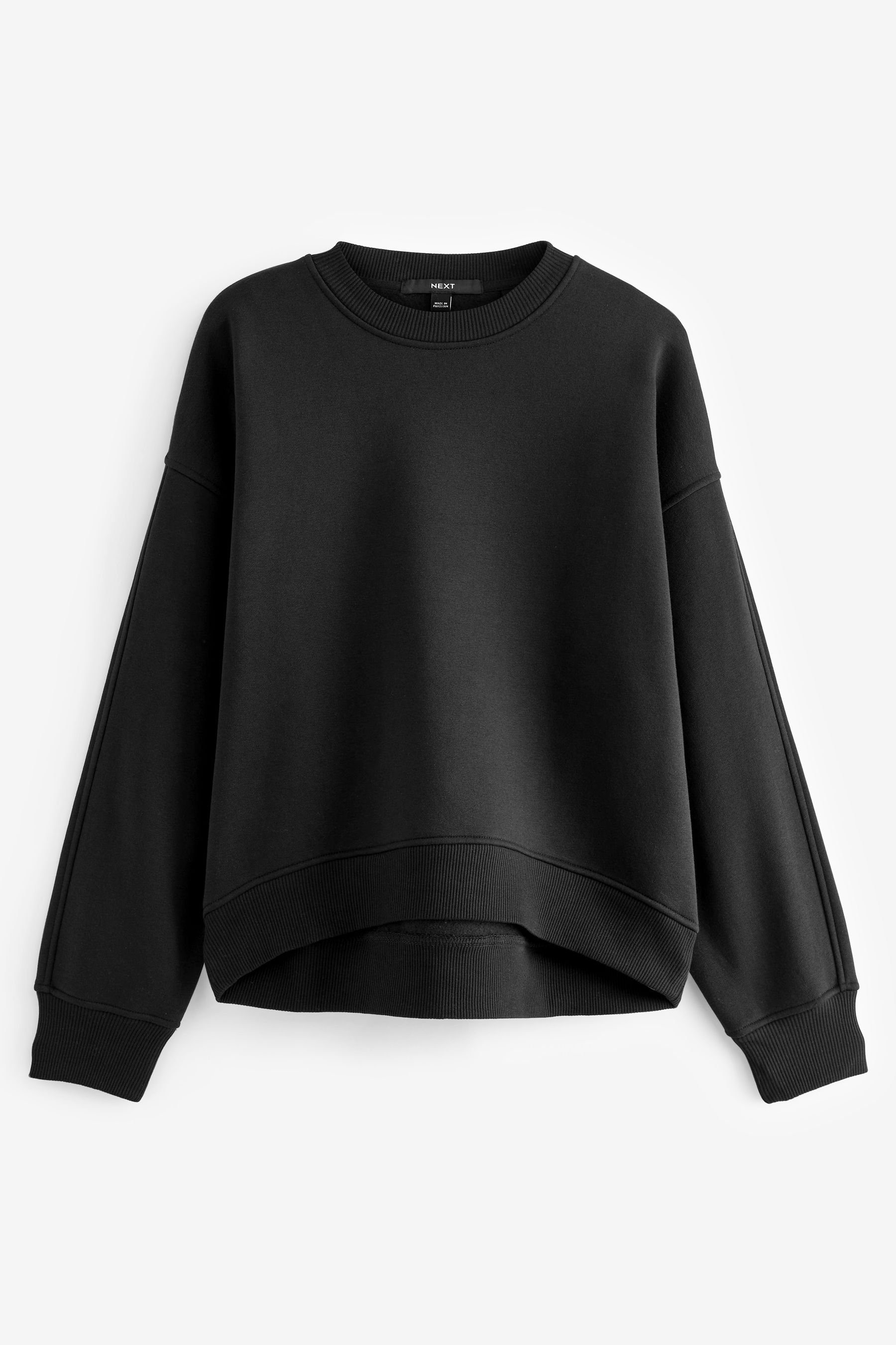 Next Sweatshirt Moderner Rundhalspullover (1-tlg) Black