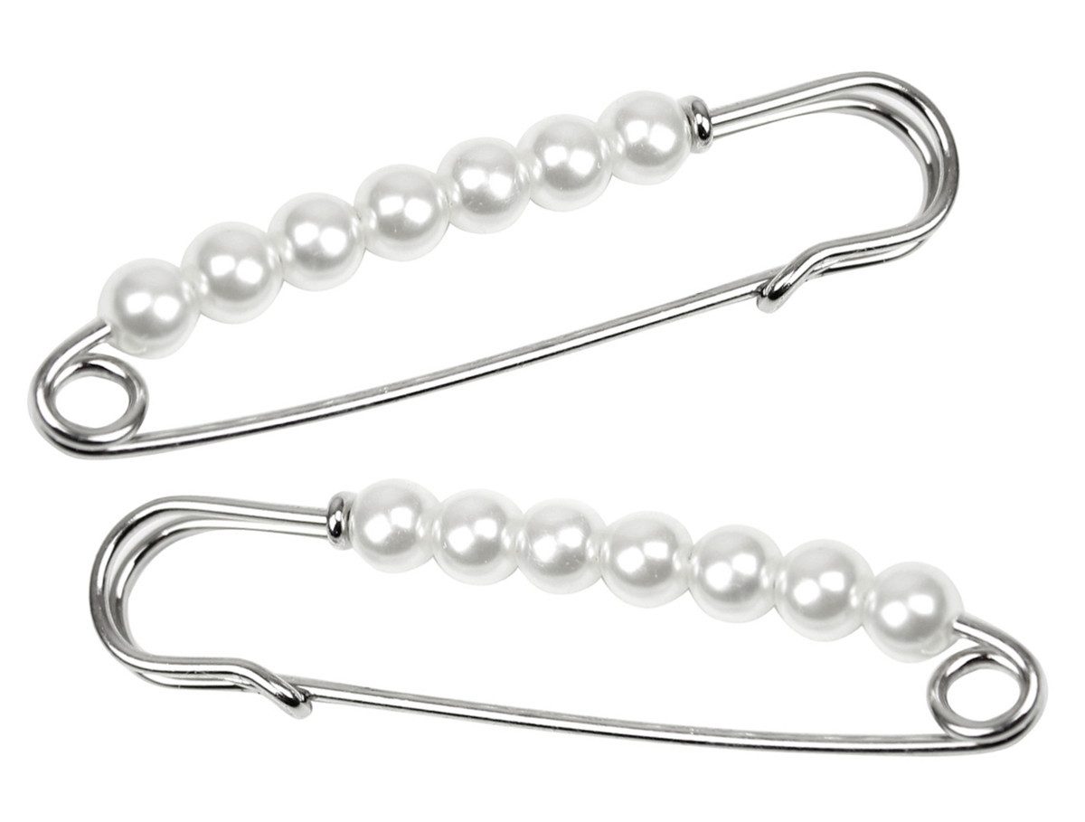 Broschen Set Großer Brosche Anstecknadel mit Kunststoffperlen in 2er Pack