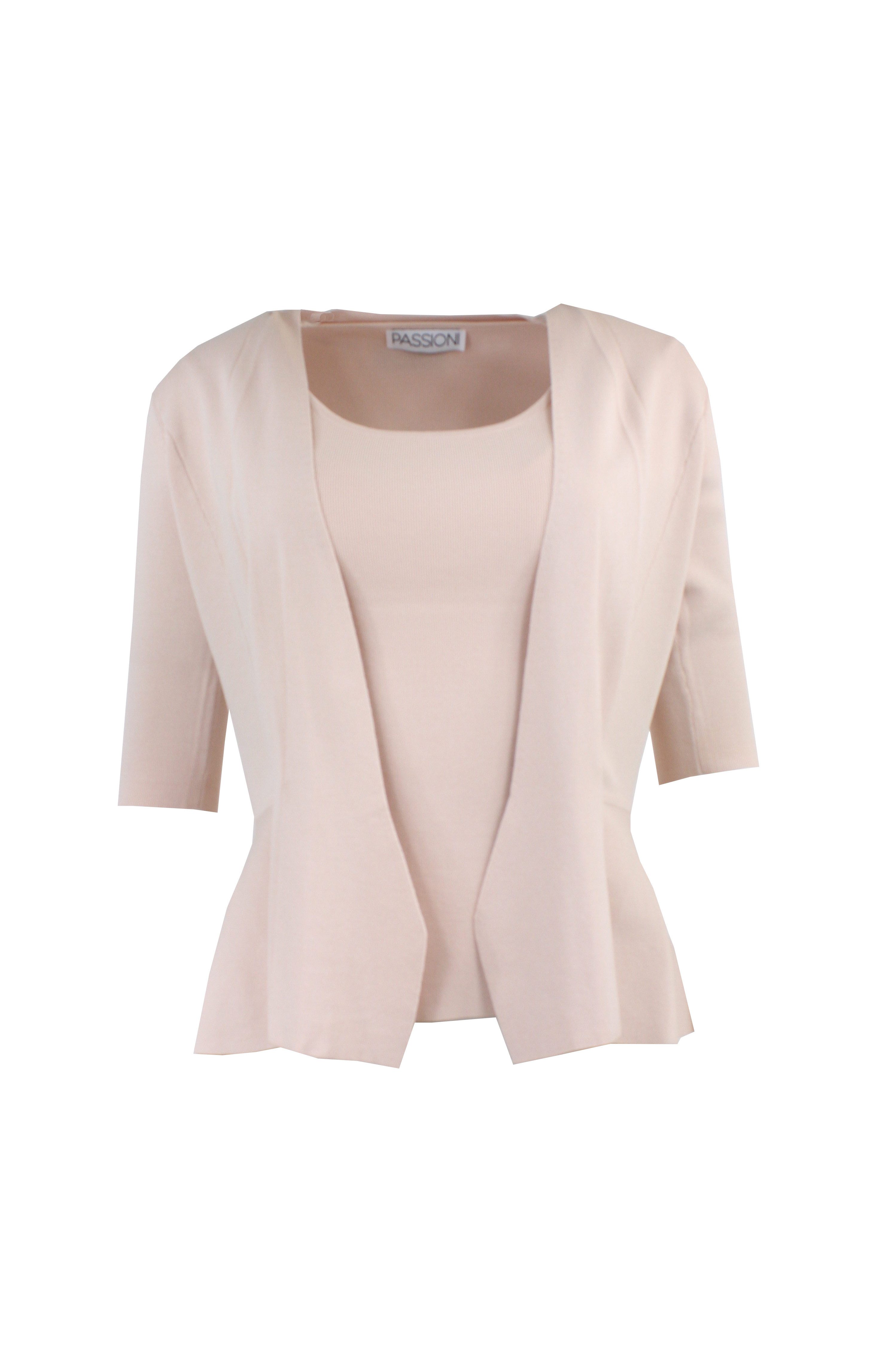 Passioni 2-in-1-Strickjacke Twinset in Feinstrick Figurbetont – Bild 4 von 5