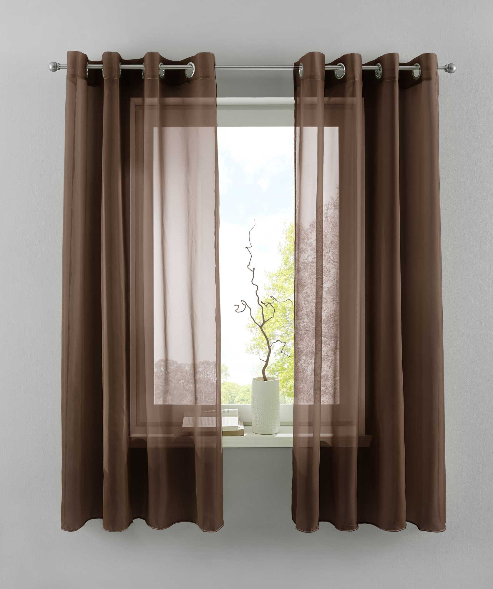 Gardinenbox Gardine (2 St), Ösen, transparent, Voile, 2er Set Transparent »Basel« Bleiband Store 20332TR2