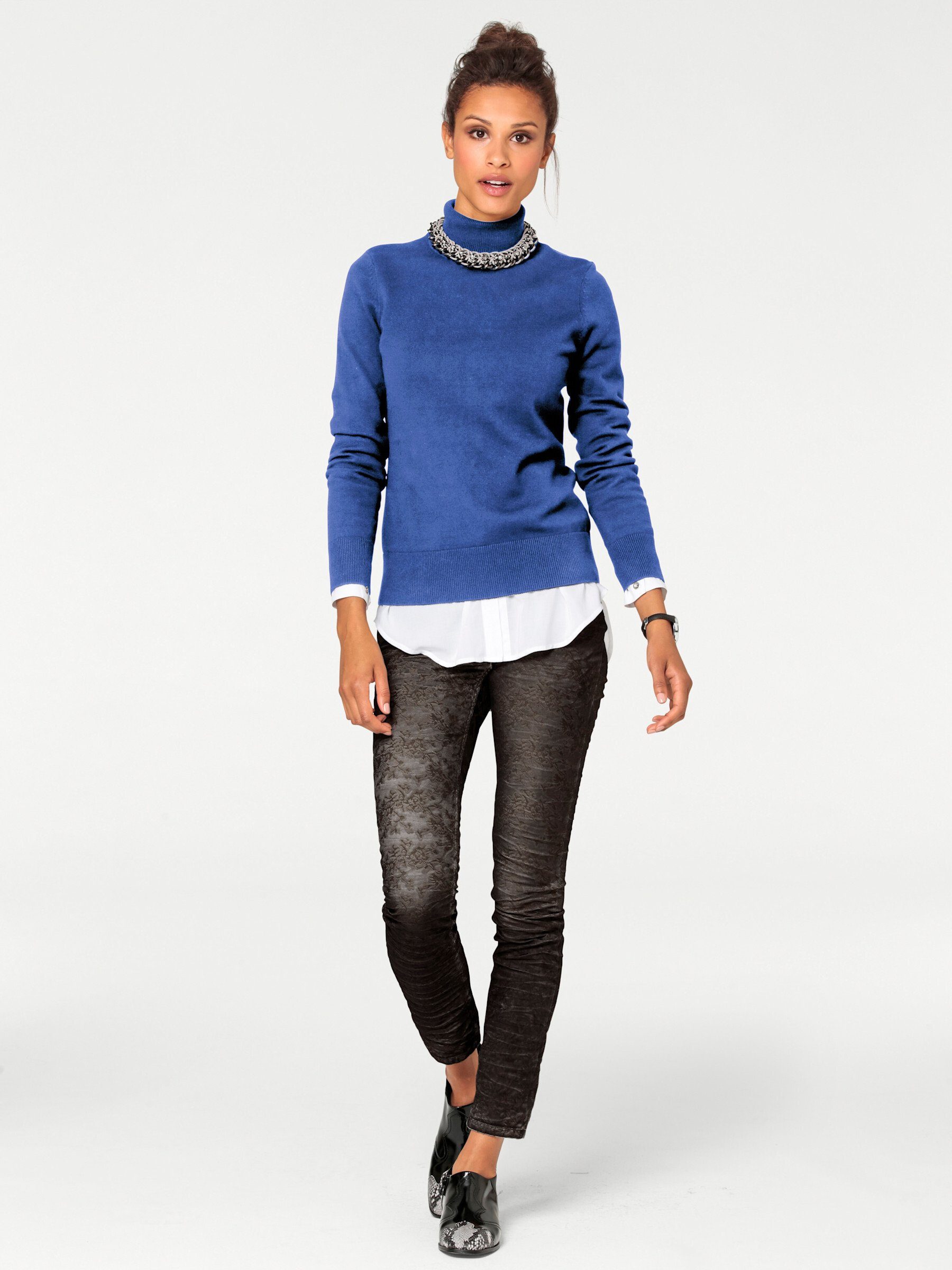 heine Strickpullover Rollkragen-Pullover Langarm Feinstrick