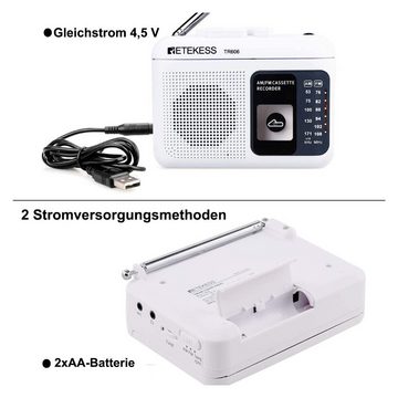 Retekess TR606 Tragbarer Kassettenrekorder und Walkman für Ostergeschenk UKW-Radio (FM, AM, Tape Recorder, Kassettenspieler)