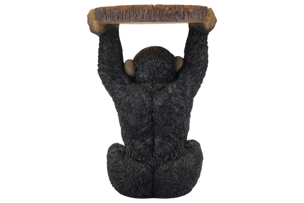 riess-ambiente Beistelltisch MONKEY 55cm schwarz/grau - Affe, Skulptur, handgefertigt, modern, rund (Einzelartikel, 1-St), Tropischer Ablagetisch - ideal als de – Bild 3 von 5