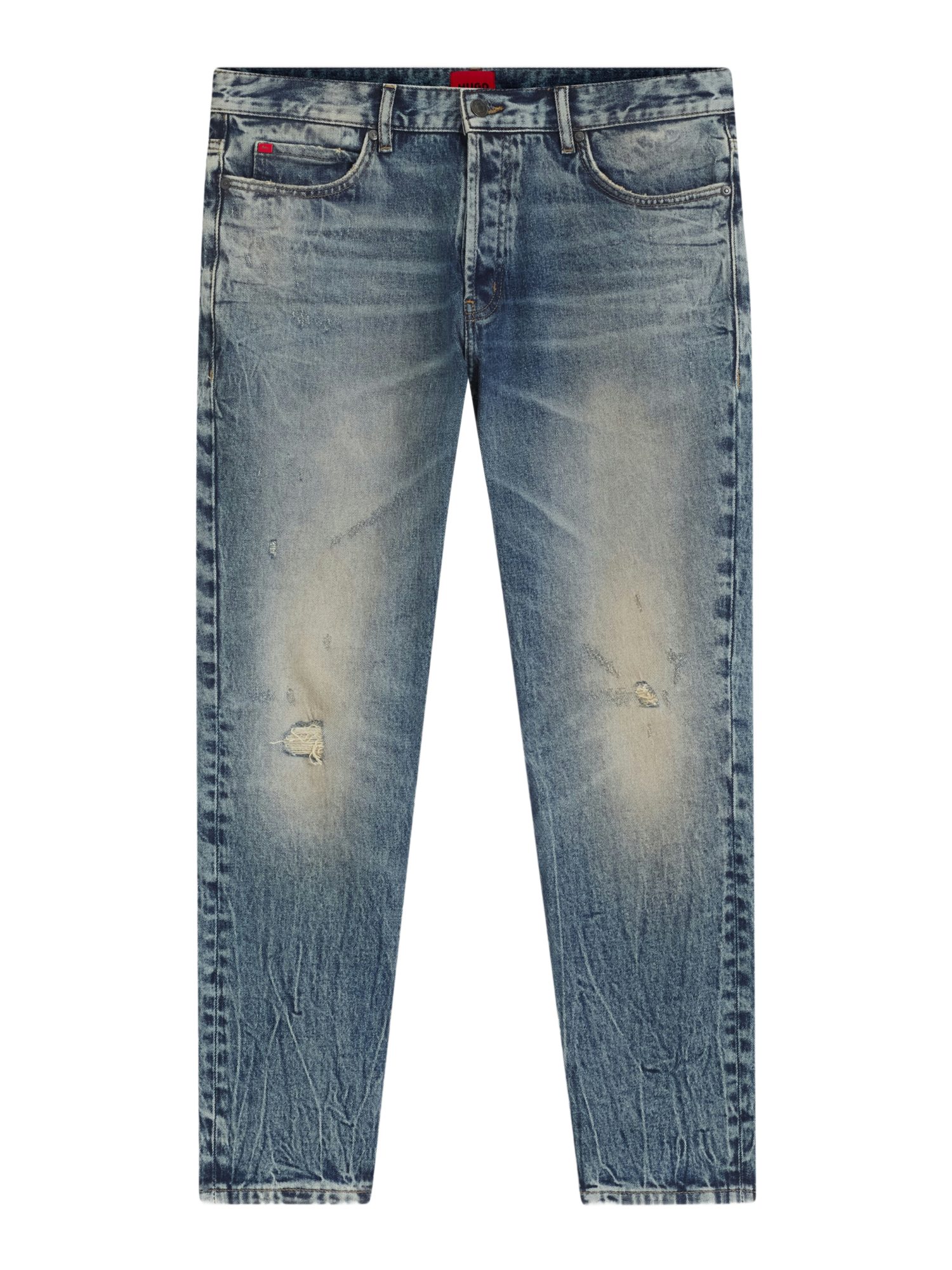 HUGO 5-Pocket-Jeans HUGO Men RED blau,Casual,Baumwolle,Unifarben,Tapered Fit,Mittel